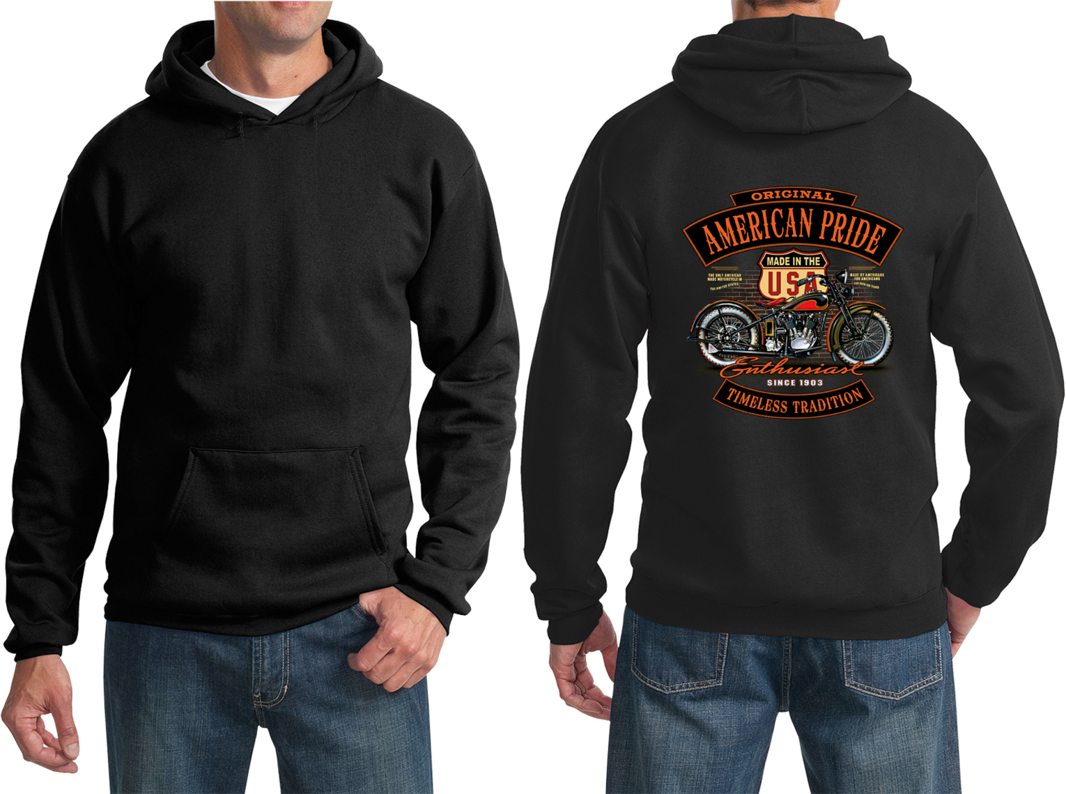 Biker Enthusiast Pullover Hoodie Back Print - Picture 14 of 14