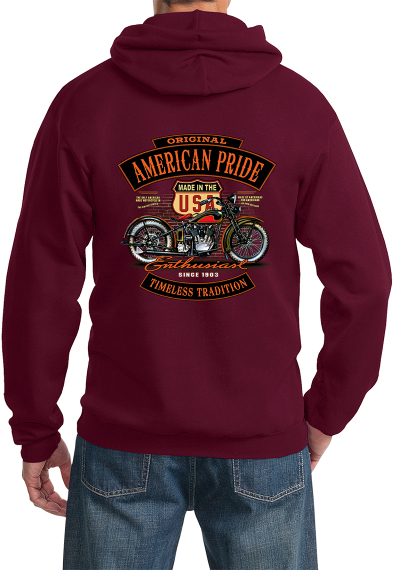 Biker Enthusiast Pullover Hoodie Back Print - Picture 3 of 14