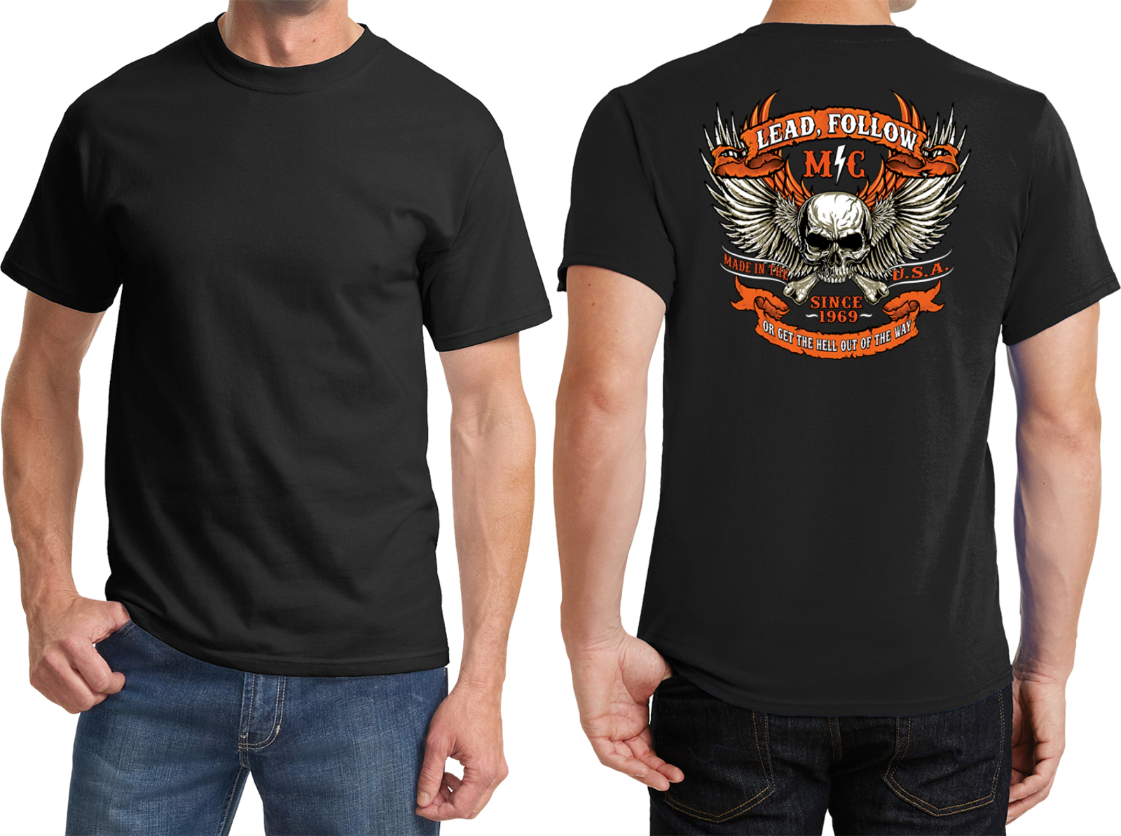 Camiseta Biker Lead Follow MC con estampado posterior - Imagen 14 de 14