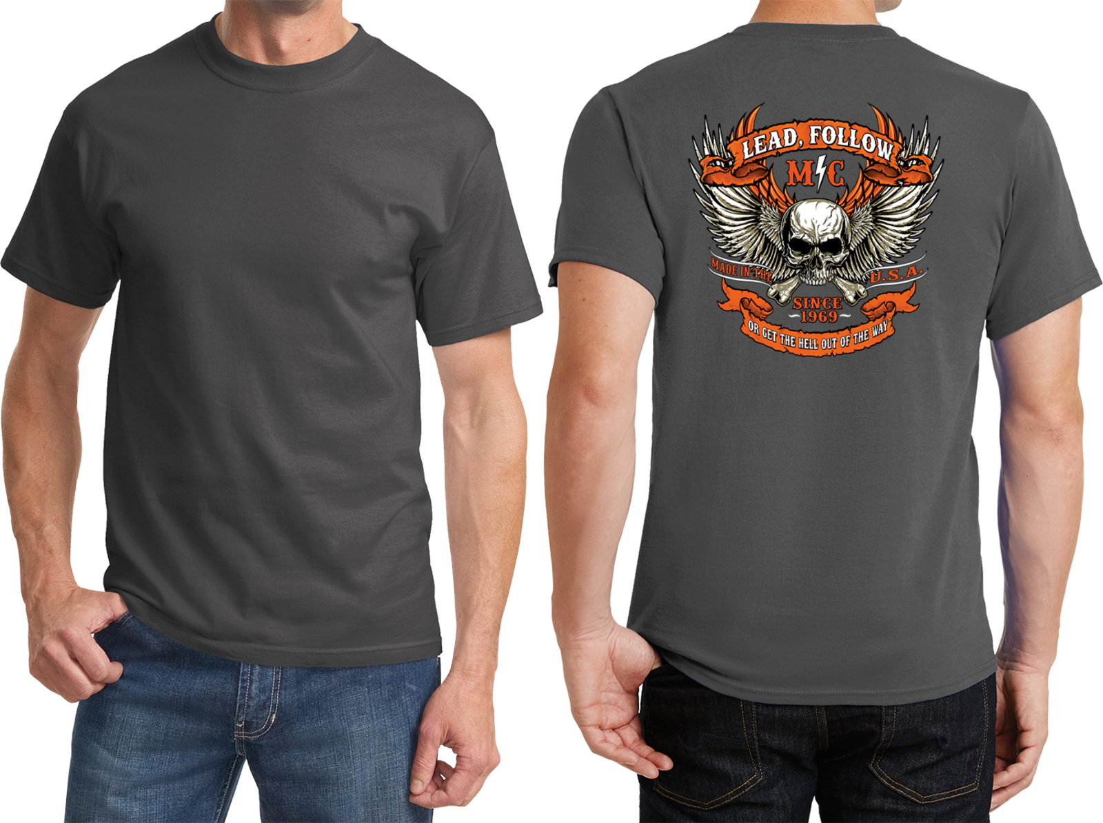 Camiseta Biker Lead Follow MC con estampado posterior - Imagen 10 de 14