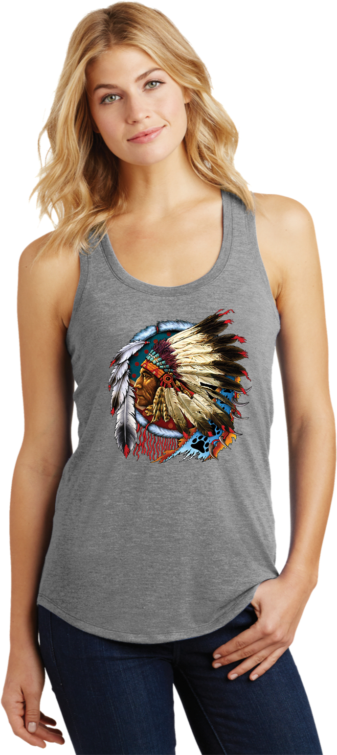 Top sin mangas Chief Dreamcatcher para motociclista Racerback para mujer - Imagen 24 de 26