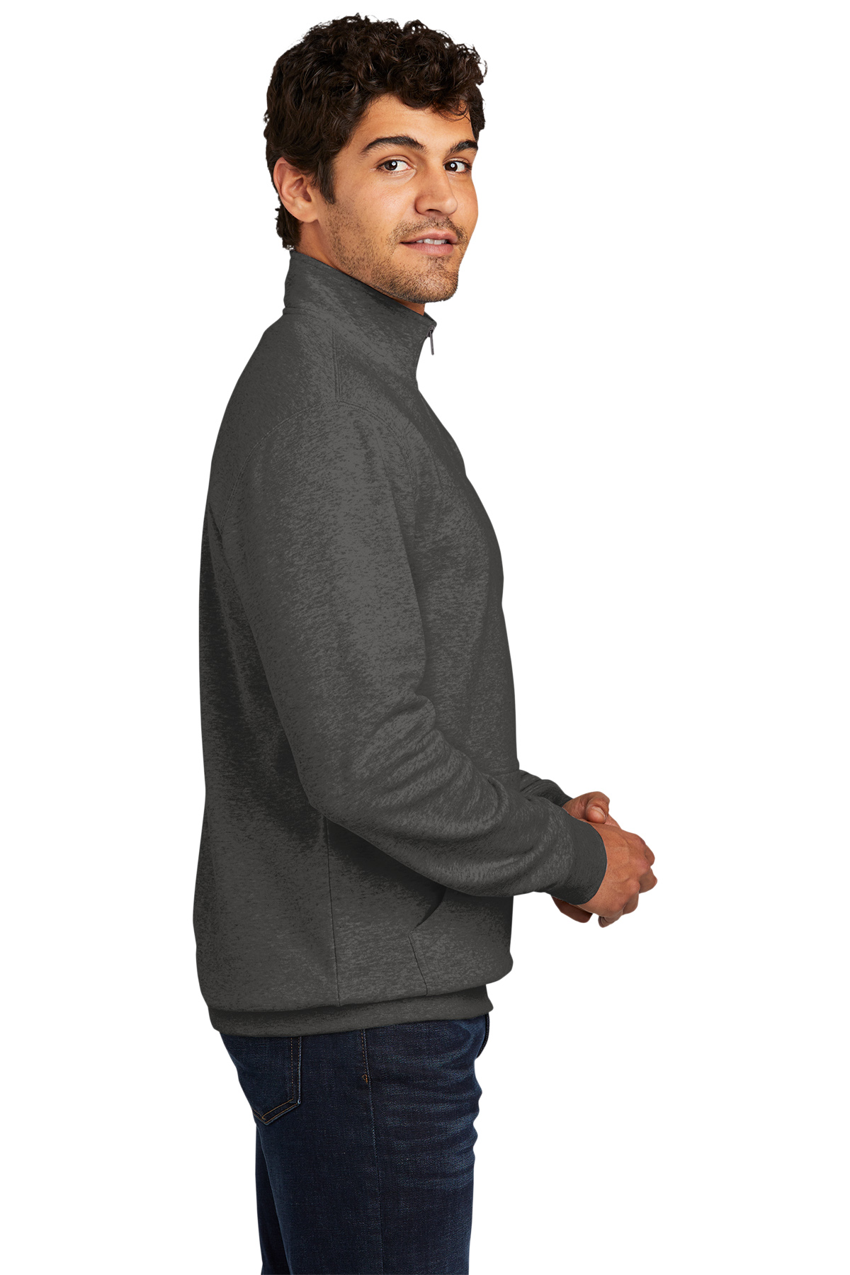 St Patricks Day Shamrock Patch Chest Print 1/4 Zip Fleece Sweatshirt - Picture 13 of 18
