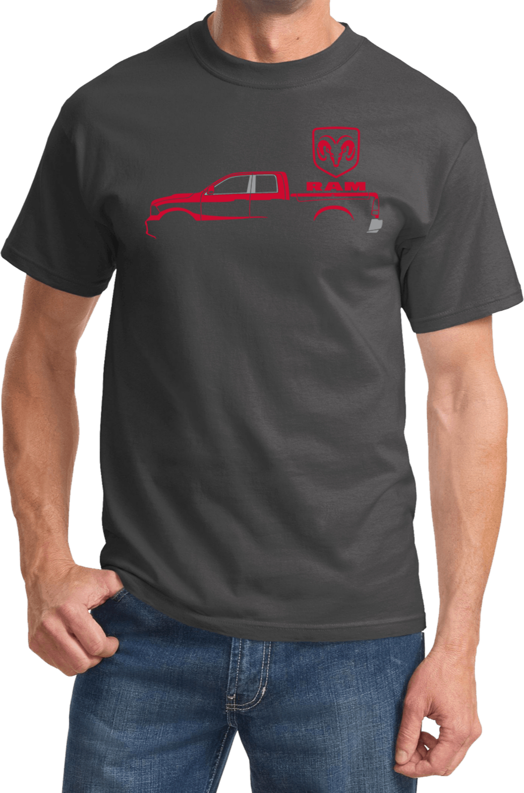 Dodge Red Ram T-shirt Silhouette - Picture 3 of 4