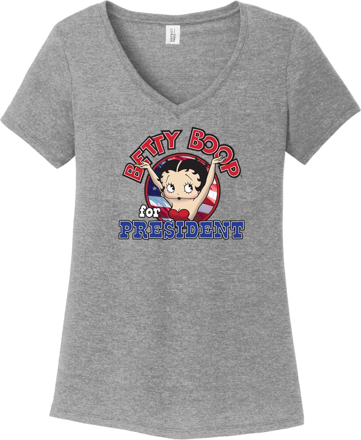 Betty Boop for President Womens Tri Blend V-neck T-Shirt - Picture 30 of 32