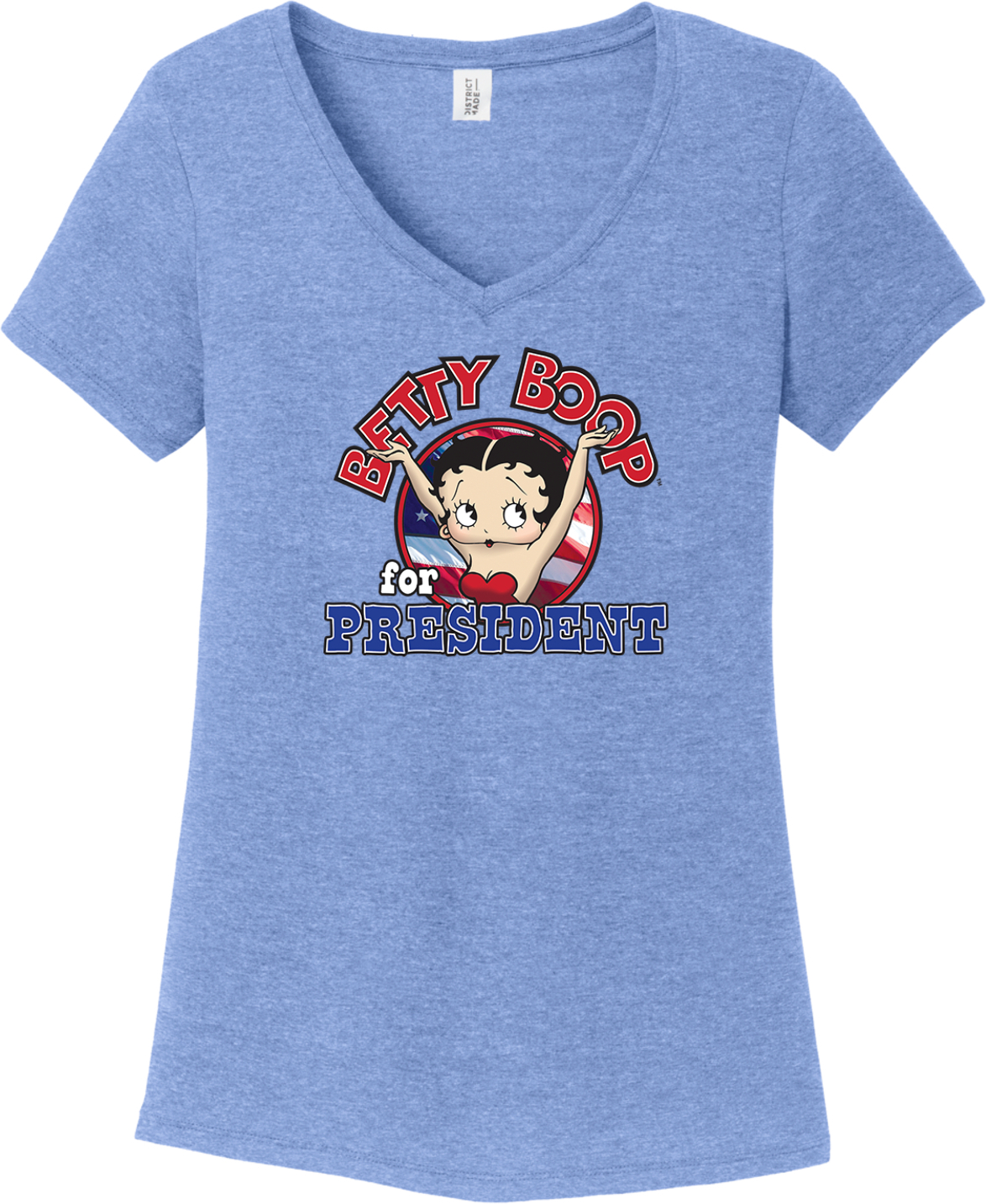 Betty Boop for President Womens Tri Blend V-neck T-Shirt - Picture 21 of 32