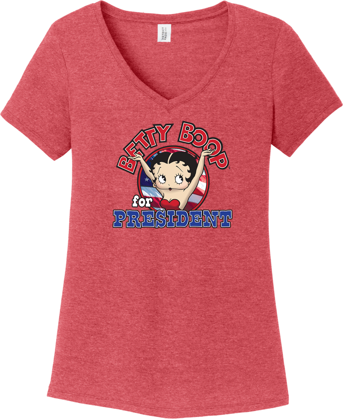 Betty Boop for President Womens Tri Blend V-neck T-Shirt - Picture 24 of 32