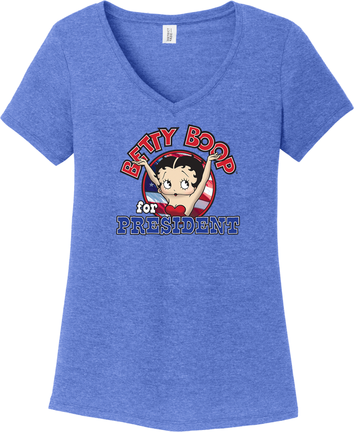 Betty Boop for President Womens Tri Blend V-neck T-Shirt - Picture 27 of 32