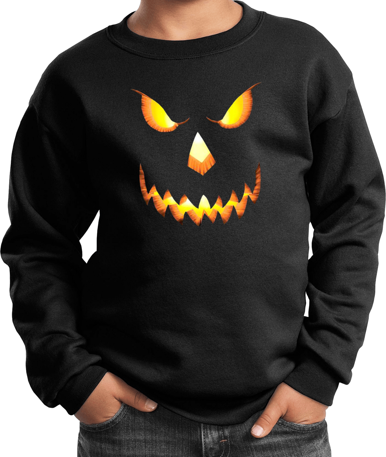 Halloween Pumpkin Head Kids Sweatshirt - Picture 2 of 5