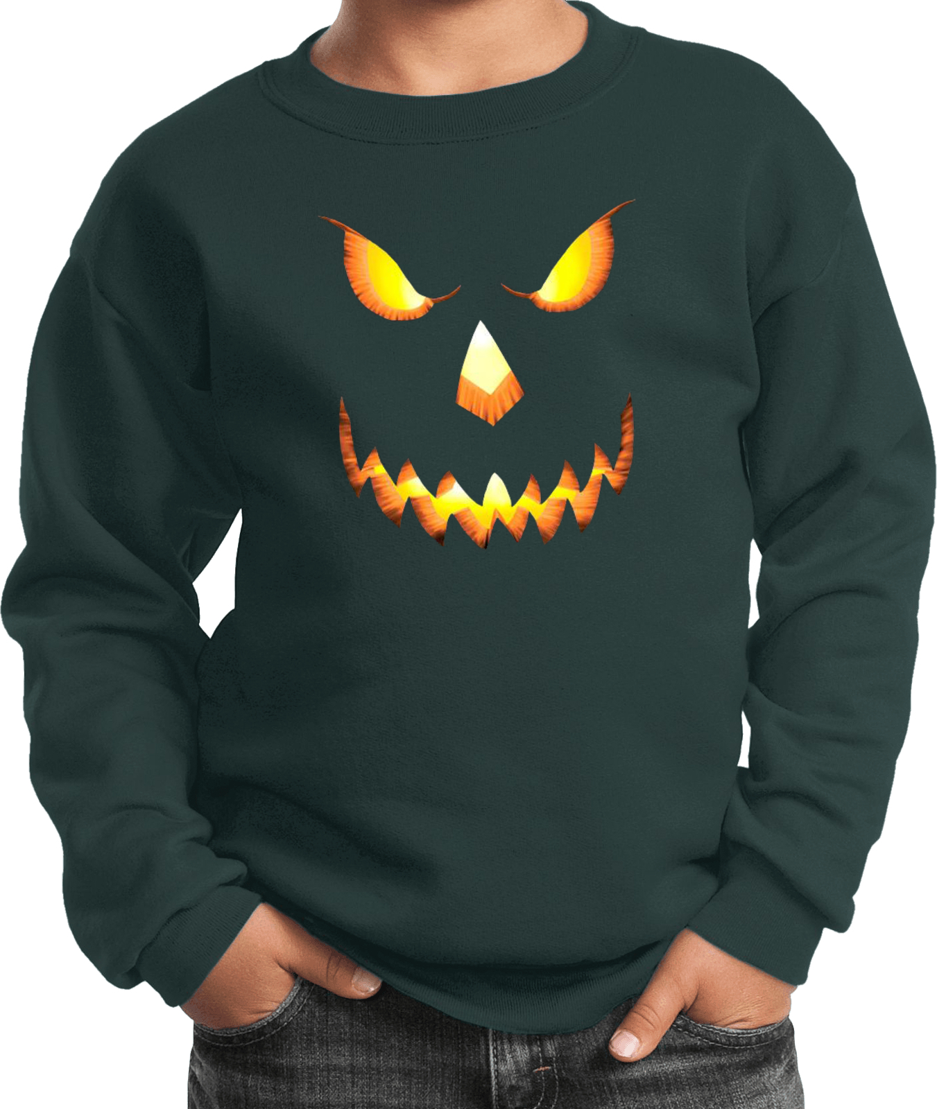 Halloween Pumpkin Head Kids Sweatshirt - Picture 4 of 5