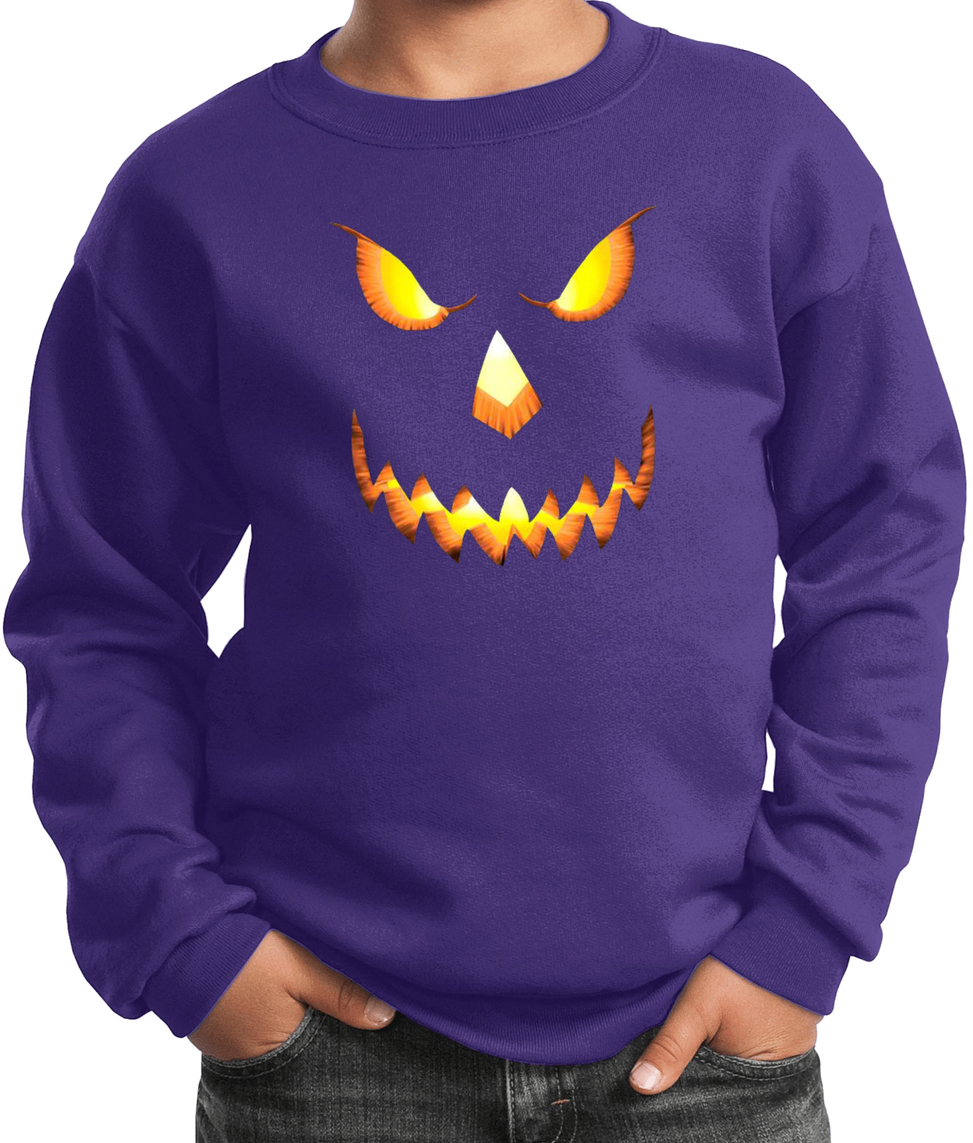 Halloween Pumpkin Head Kids Sweatshirt - Picture 5 of 5