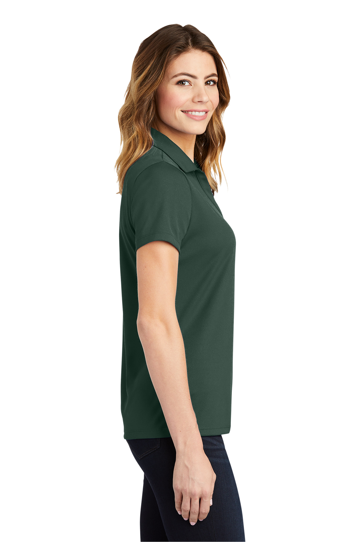 Pickleball Yellow Ball Chest Print Ladies Textured Polo Shirt Pickleball Yellow Ball Chest Print Ladies Textured Polo Shirt