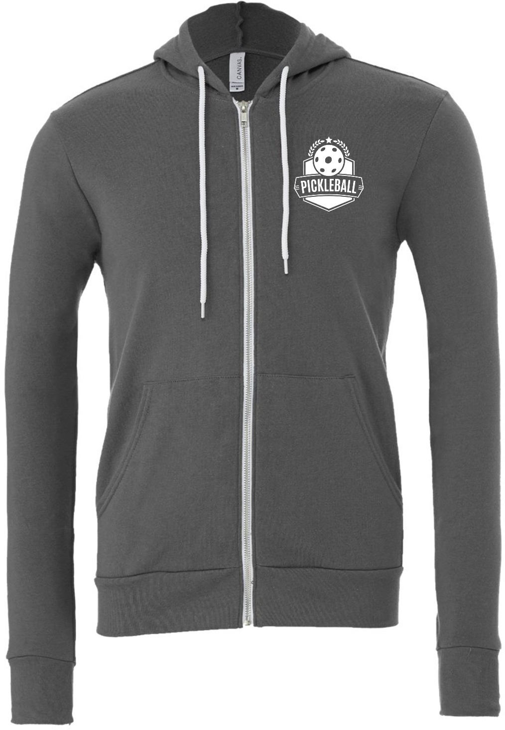 Pickleball Badge Chest Print Premium Full Zip Hoodie Chest Print