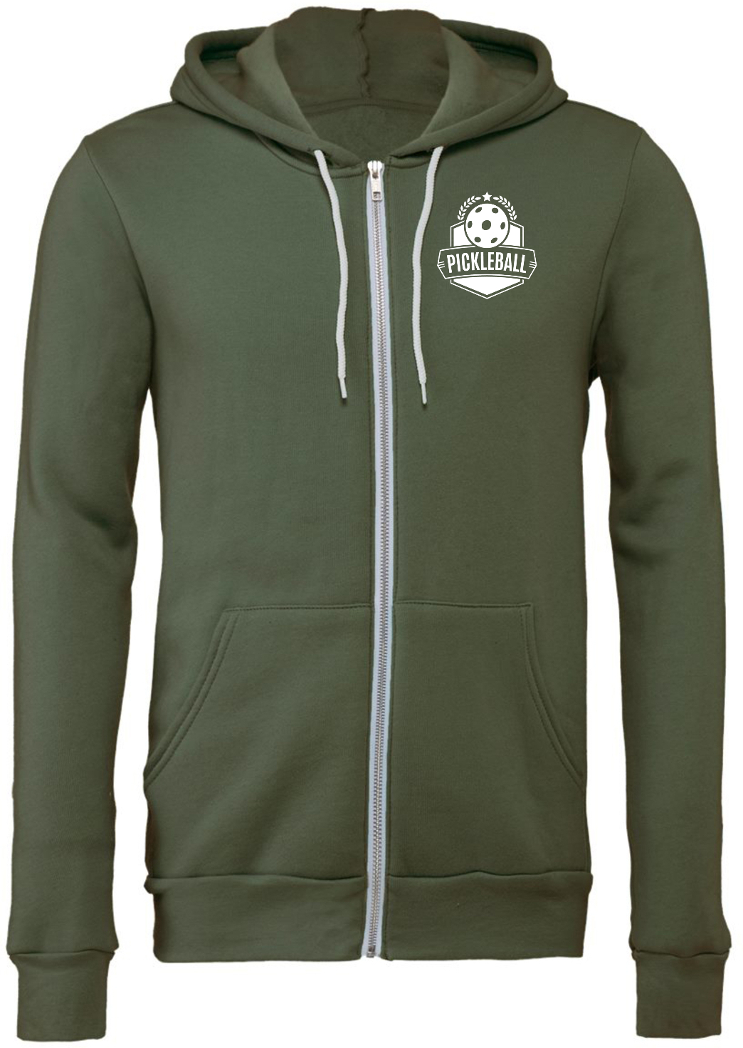 Pickleball Badge Chest Print Premium Full Zip Hoodie Chest Print