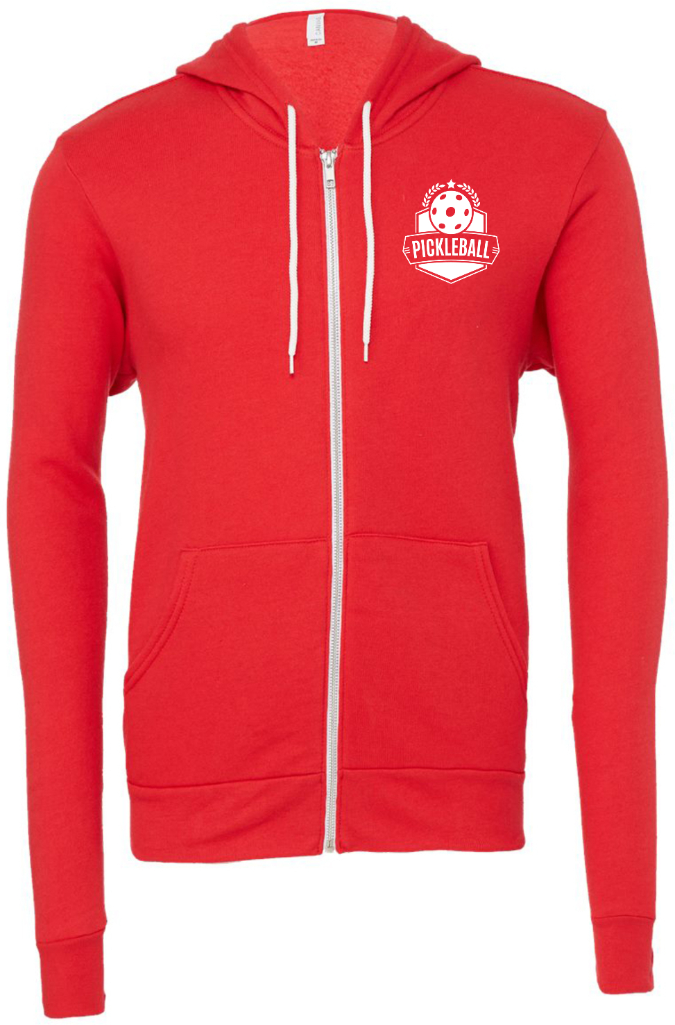 Pickleball Badge Chest Print Premium Full Zip Hoodie Chest Print