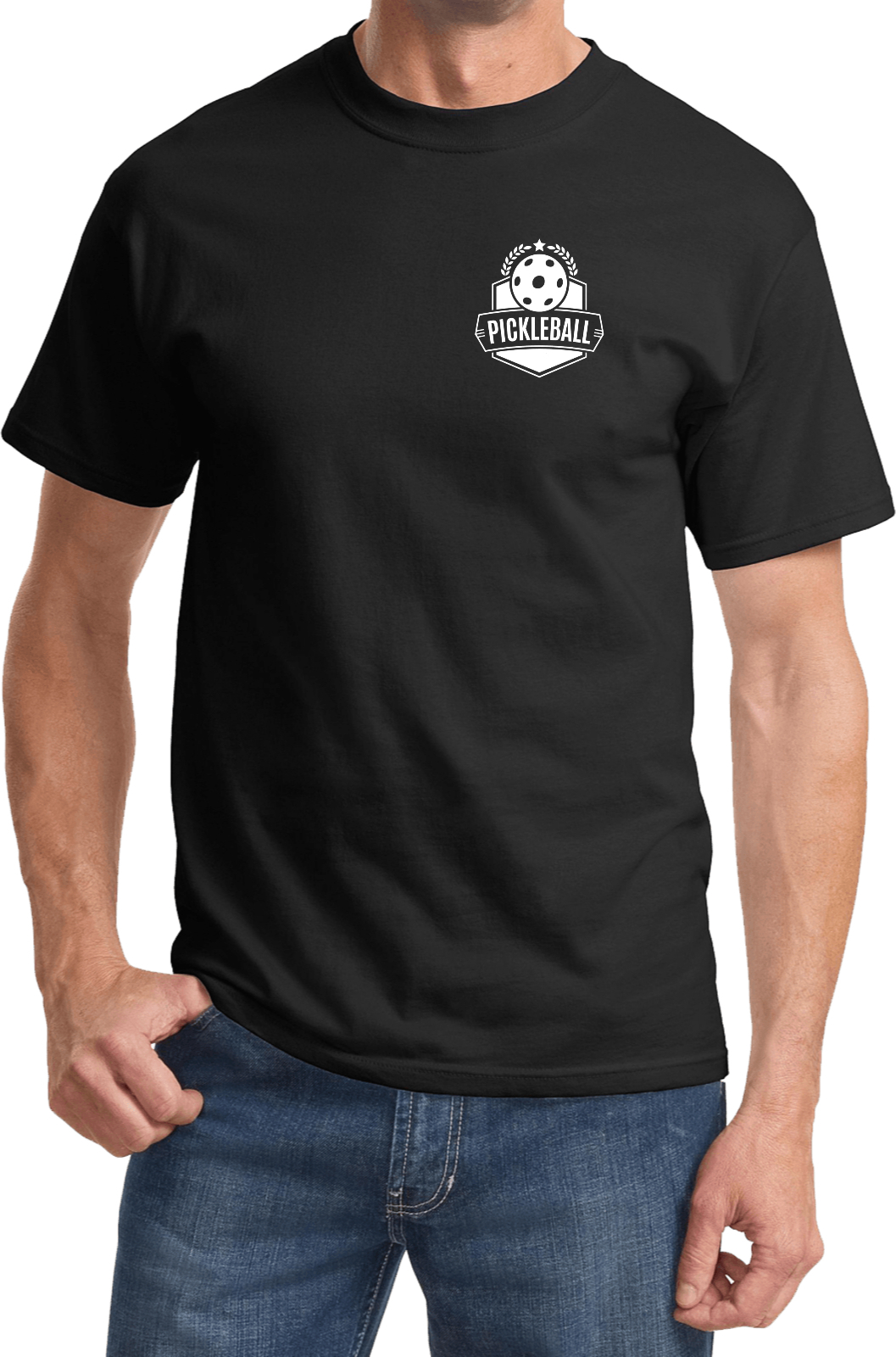 Pickleball Badge Chest Print T-shirt