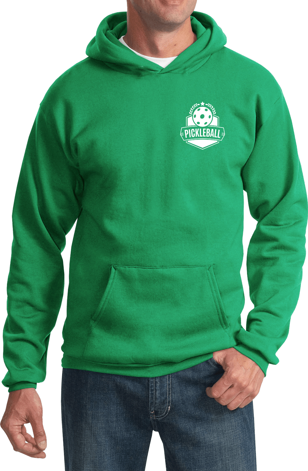 Pickleball Badge Chest Print Pullover Hoodie