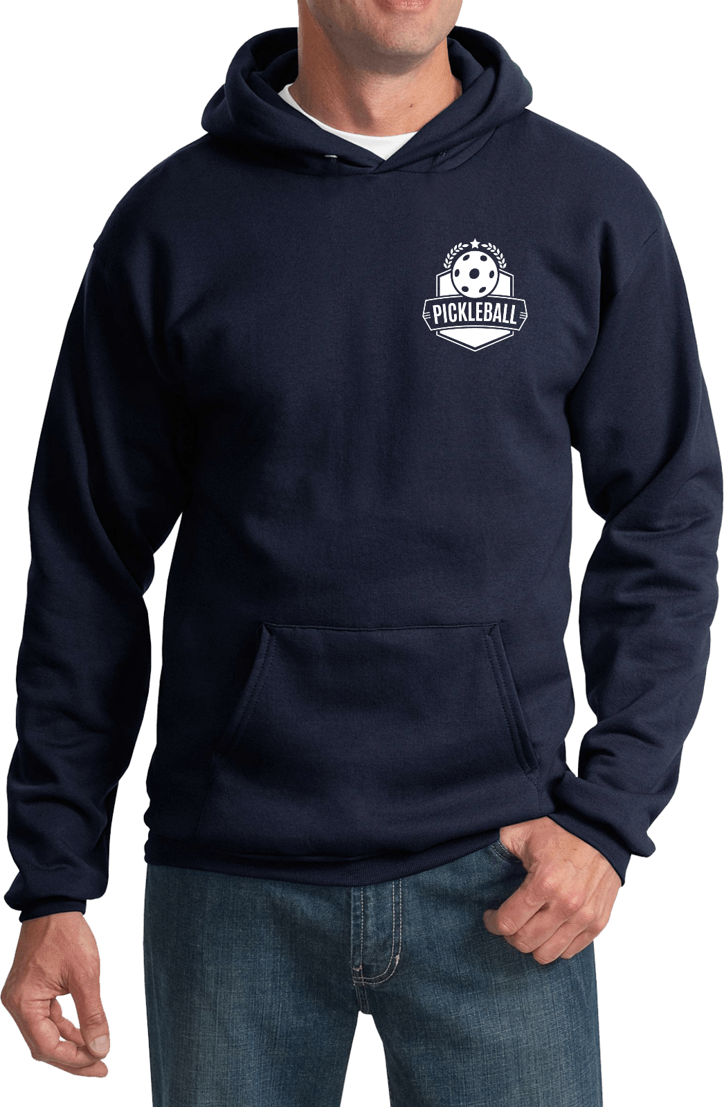 Pickleball Badge Chest Print Pullover Hoodie