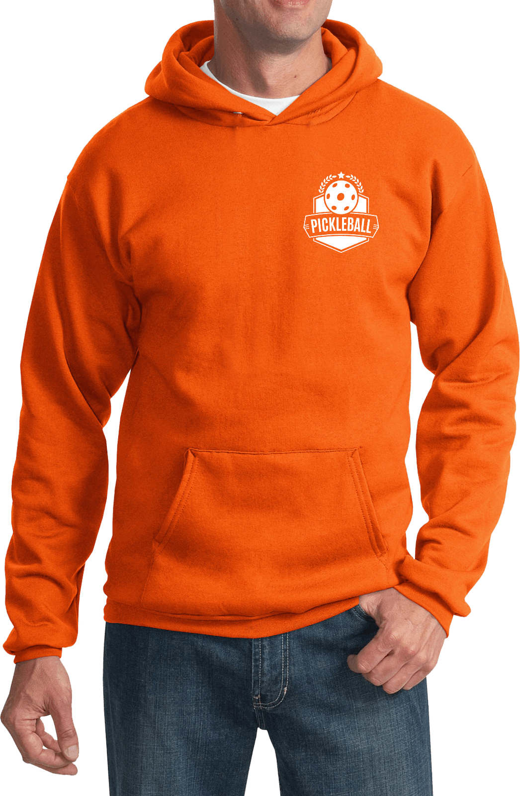 Pickleball Badge Chest Print Pullover Hoodie