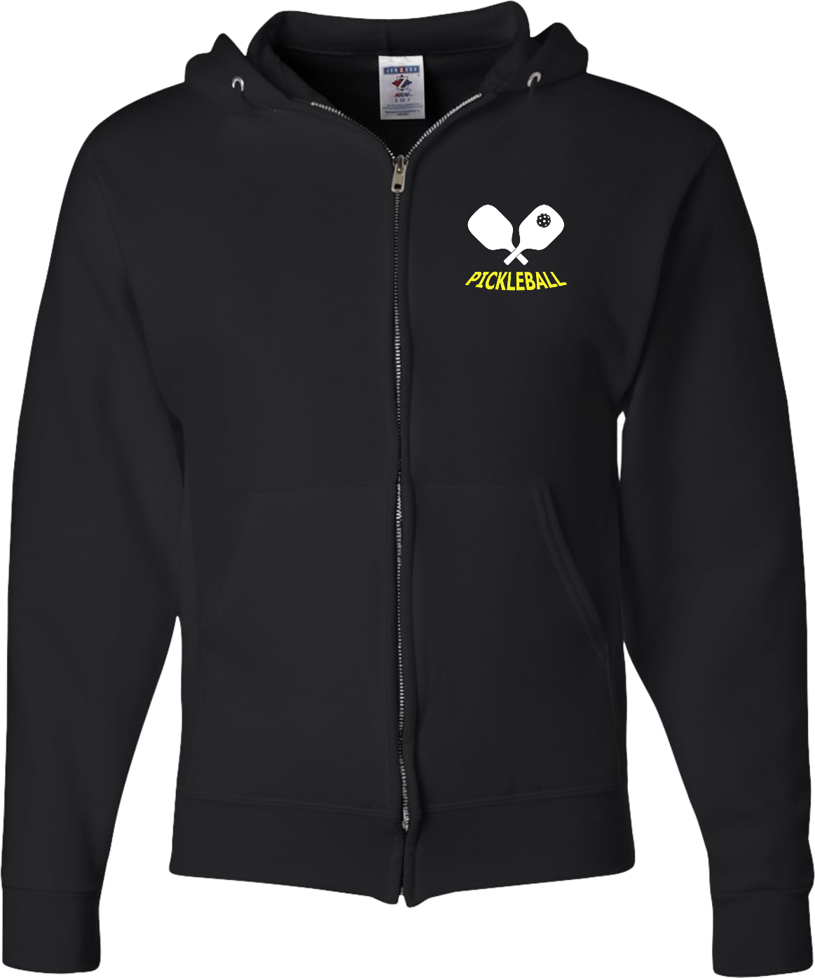 Pickleball Paddles Chest Print Full Zip Hoodie Chest Print