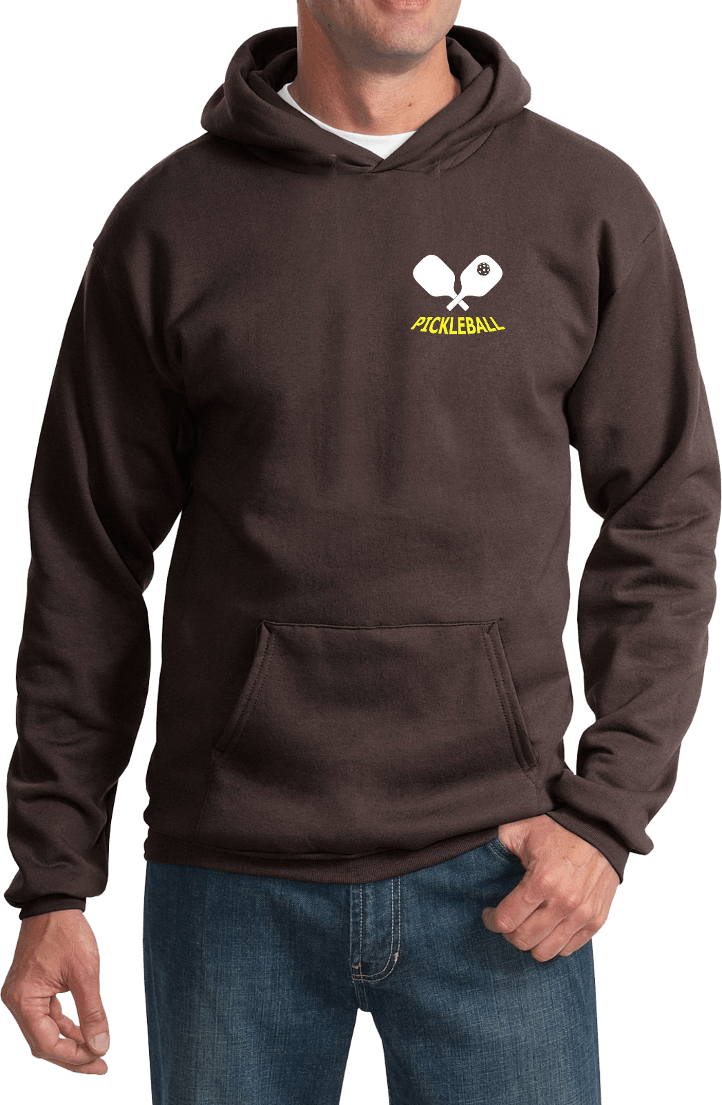 Pickleball Paddles Chest Print Pullover Hoodie