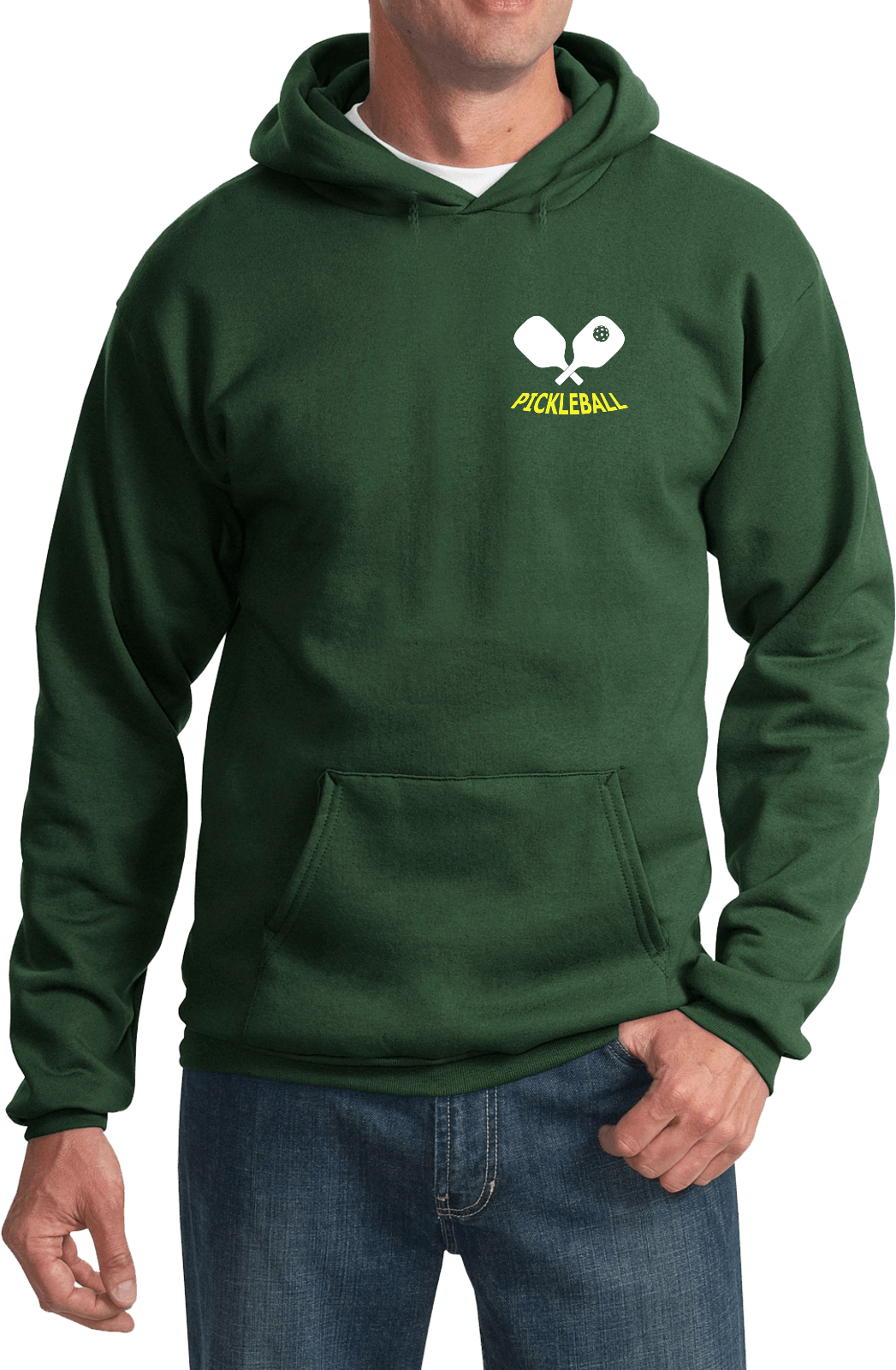 Pickleball Paddles Chest Print Pullover Hoodie