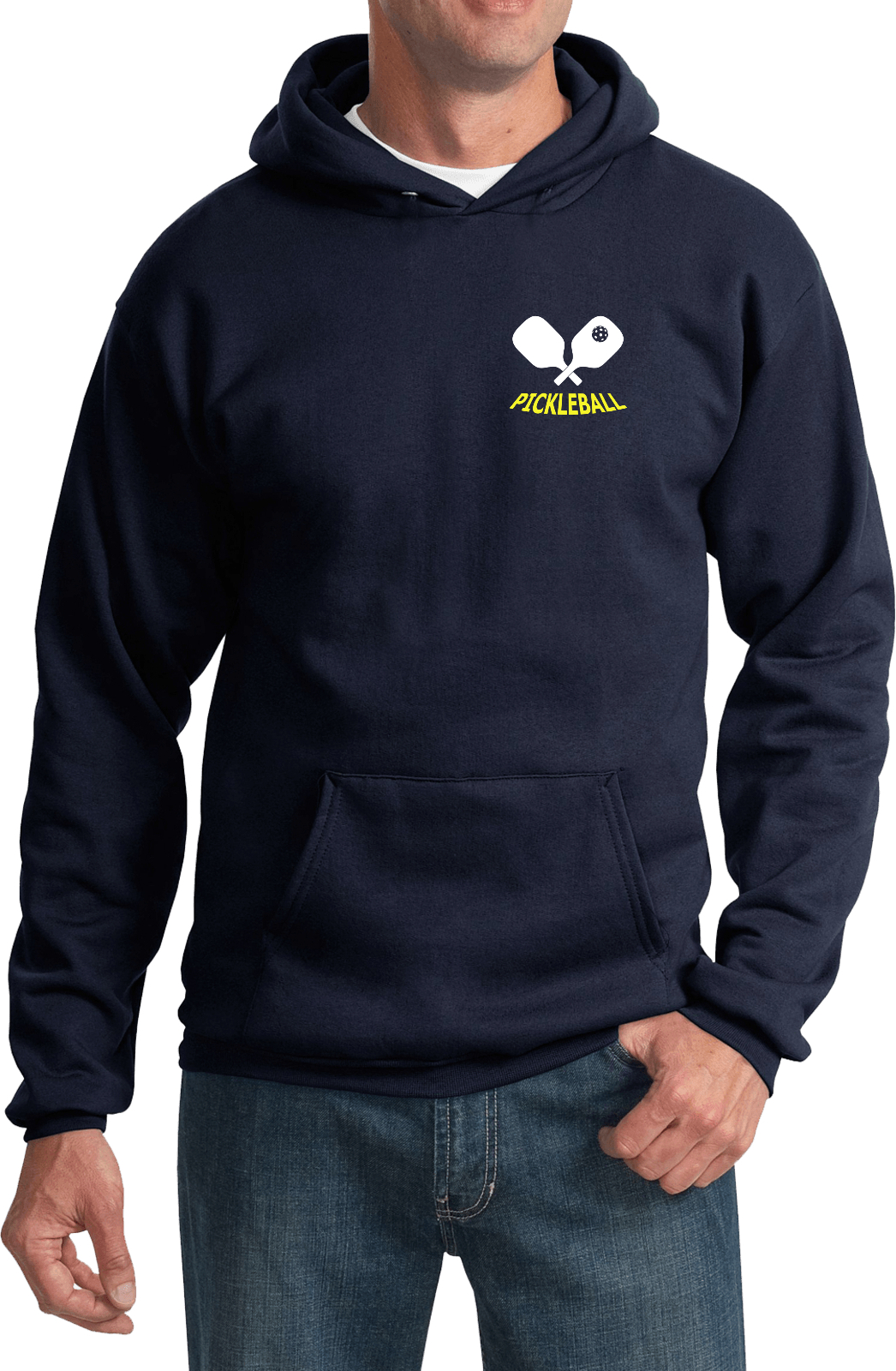 Pickleball Paddles Chest Print Pullover Hoodie