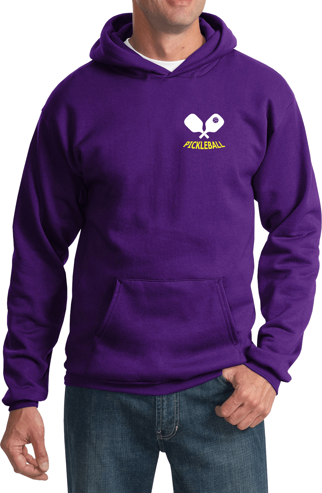 Pickleball Paddles Chest Print Pullover Hoodie
