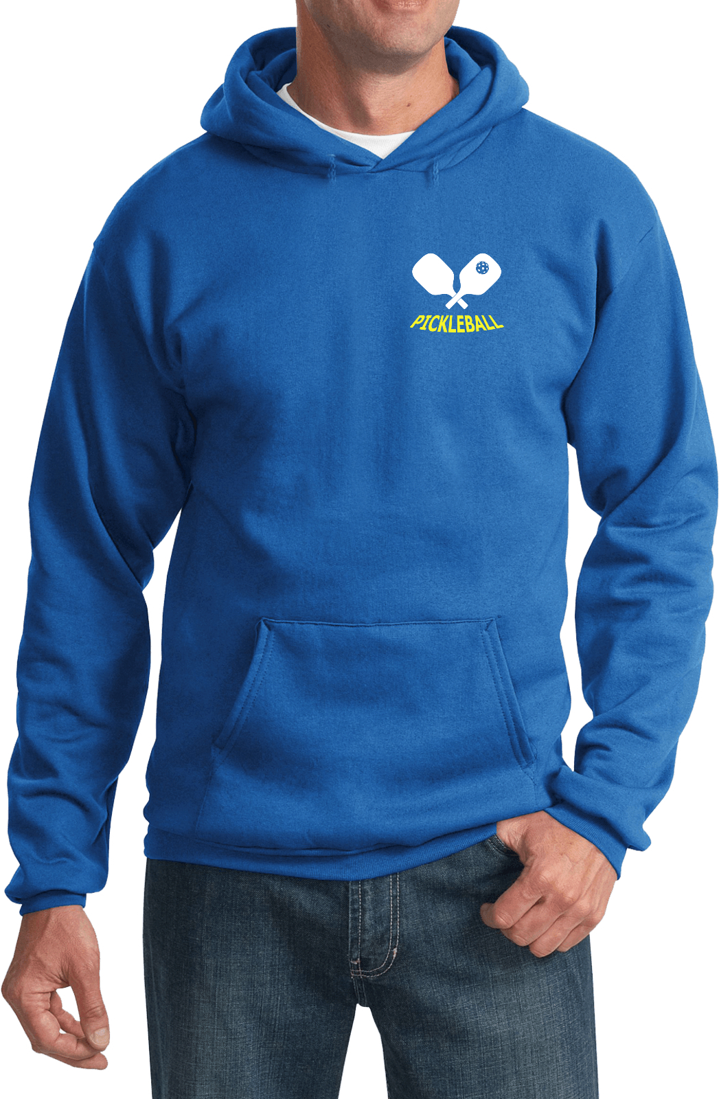 Pickleball Paddles Chest Print Pullover Hoodie