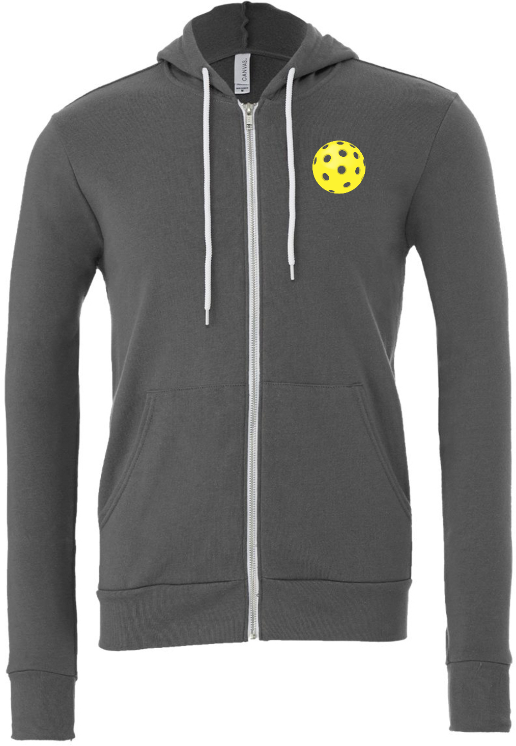 Pickleball Yellow Ball Chest Print Premium Full Zip Hoodie Chest Print