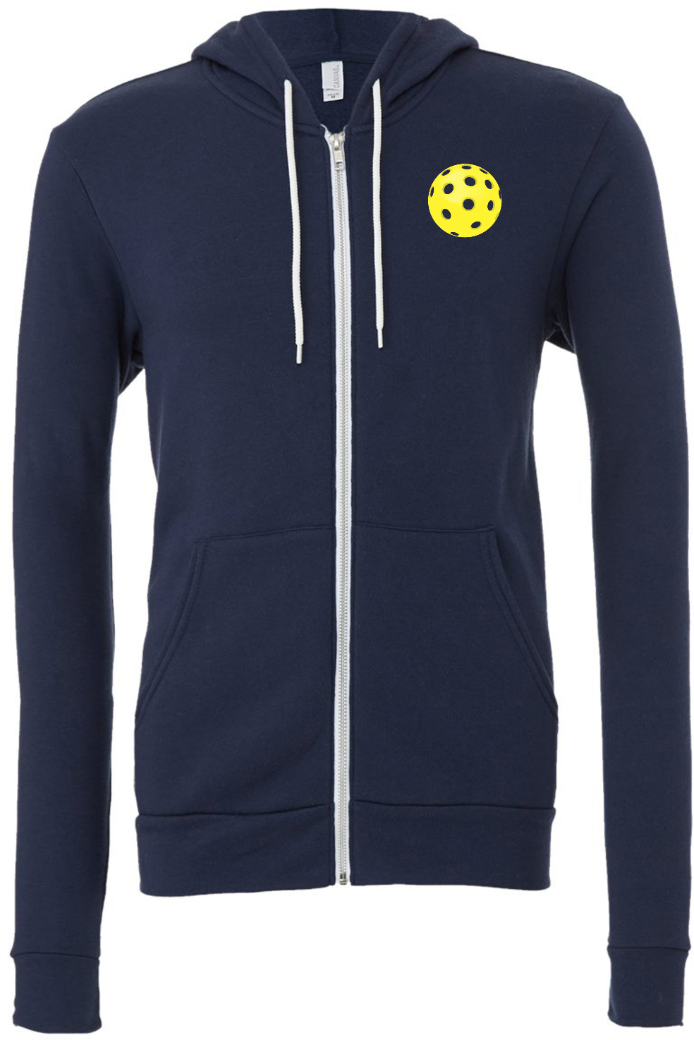 Pickleball Yellow Ball Chest Print Premium Full Zip Hoodie Chest Print
