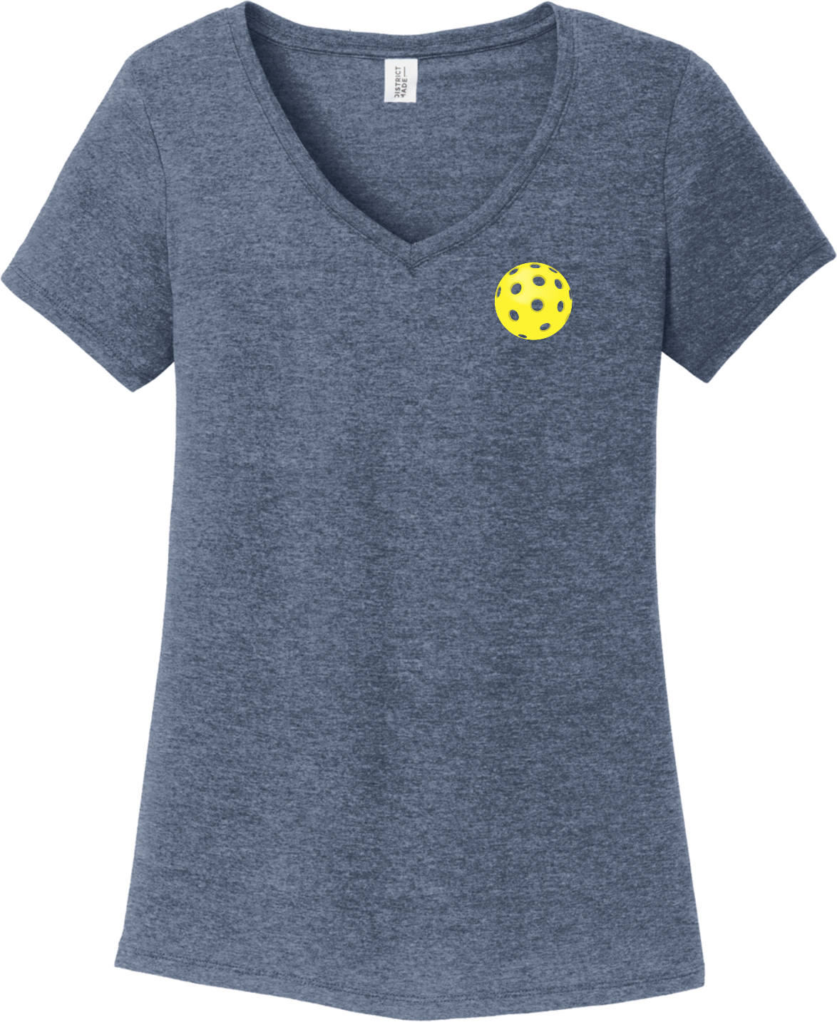 Pickleball Yellow Ball Chest Print Womens Tri Blend V-neck T-Shirt