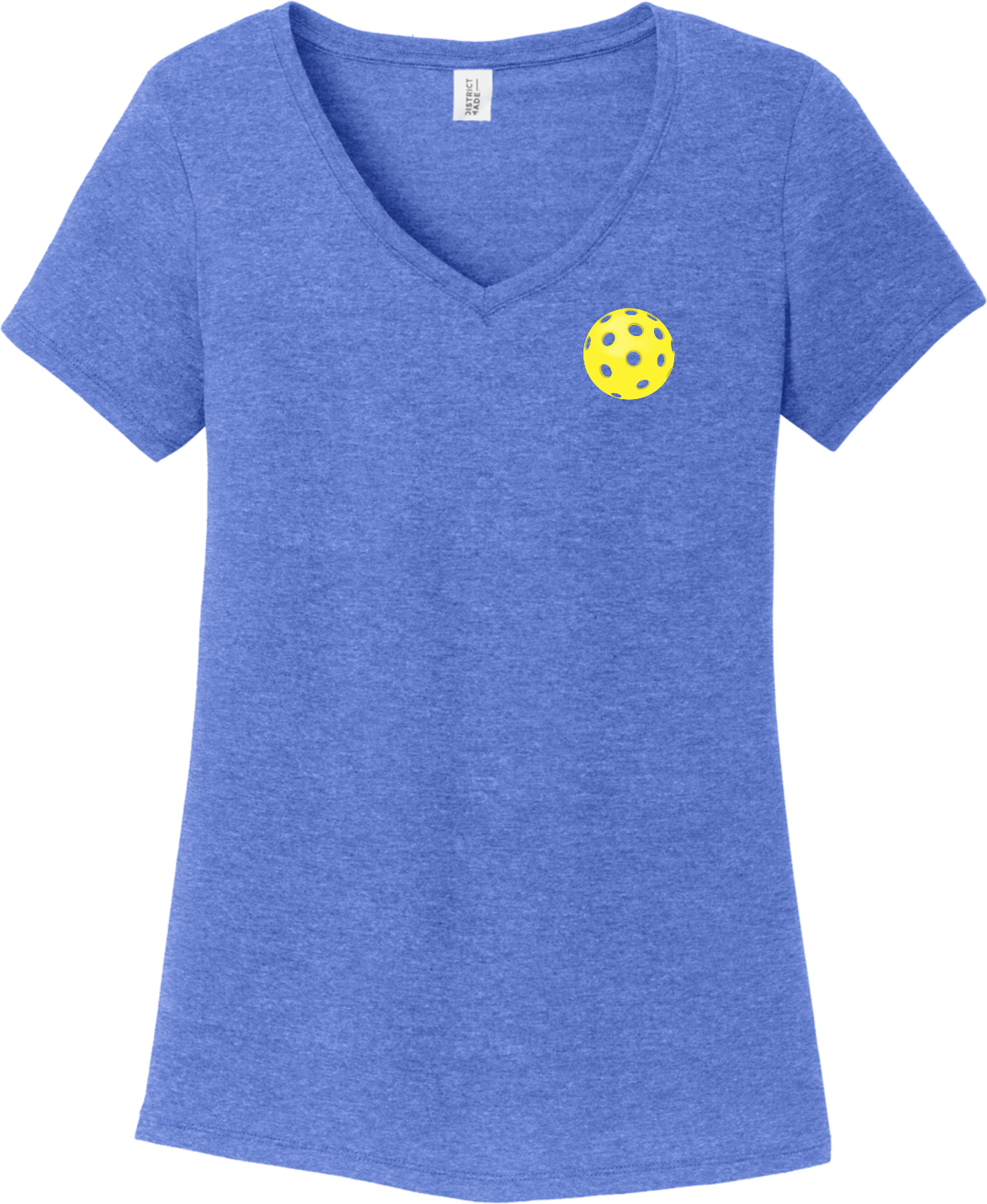 Pickleball Yellow Ball Chest Print Womens Tri Blend V-neck T-Shirt