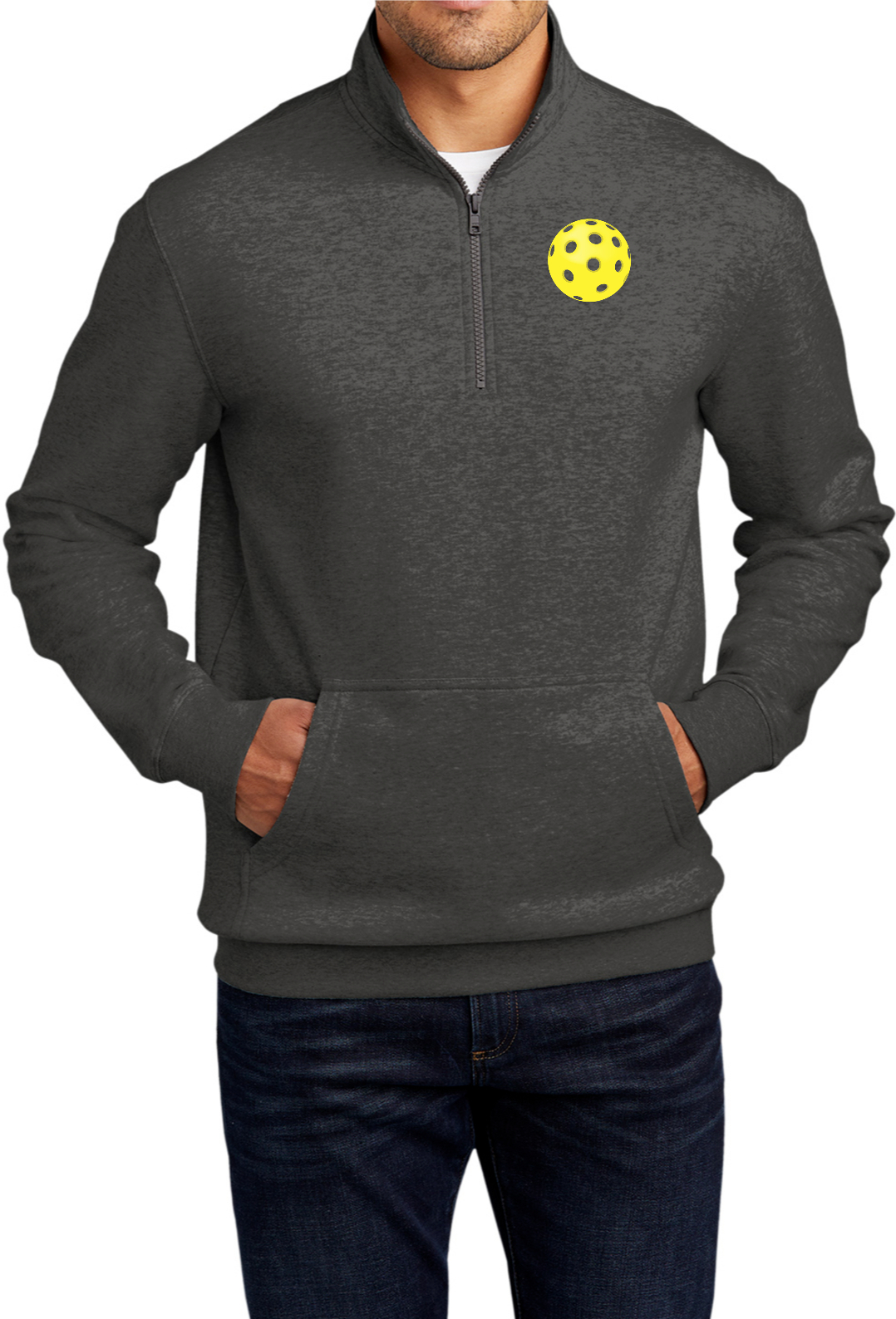 Yellow Pickleball Graphic 1/4 Zip Fleece Pullover