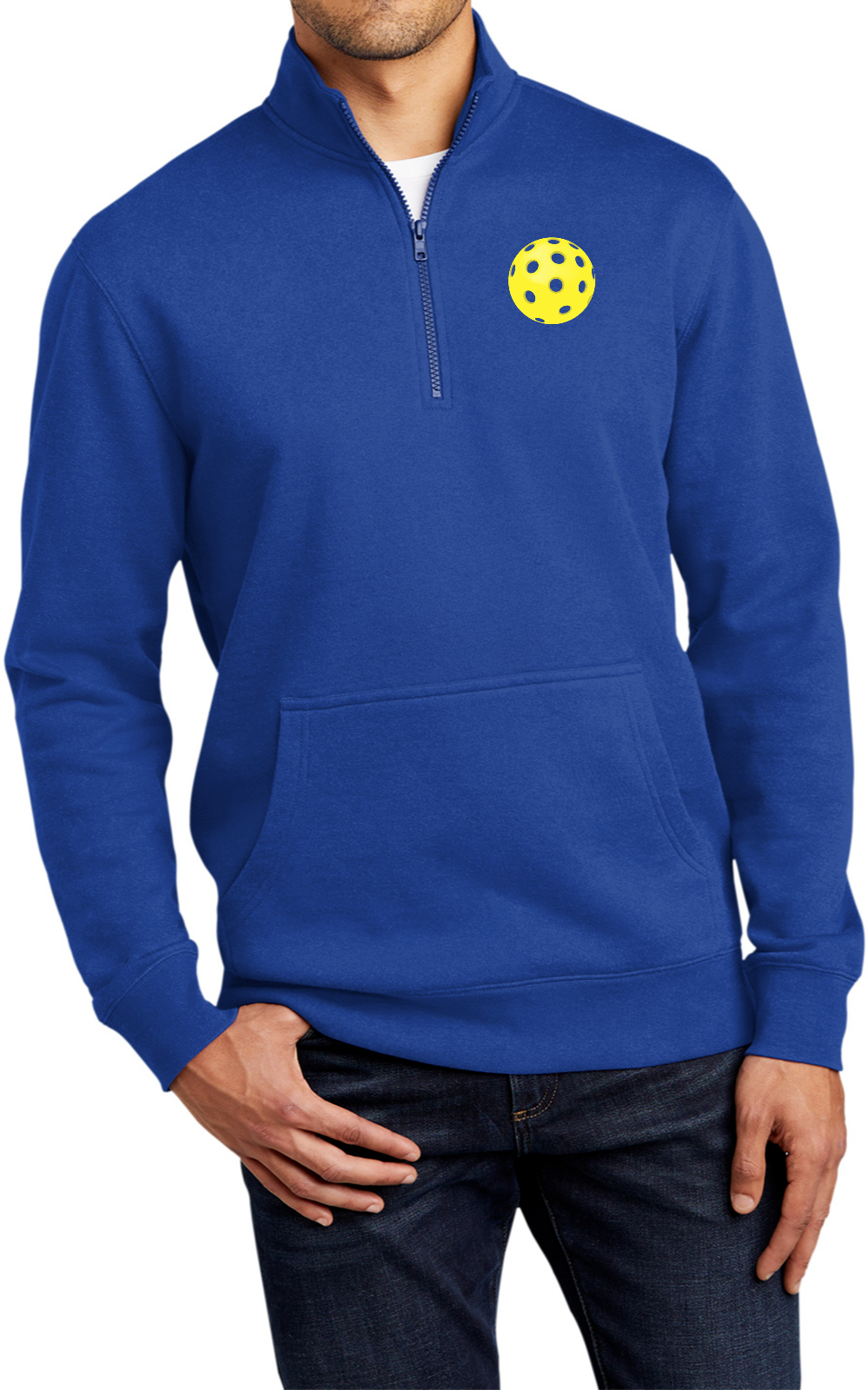 Yellow Pickleball Graphic 1/4 Zip Fleece Pullover
