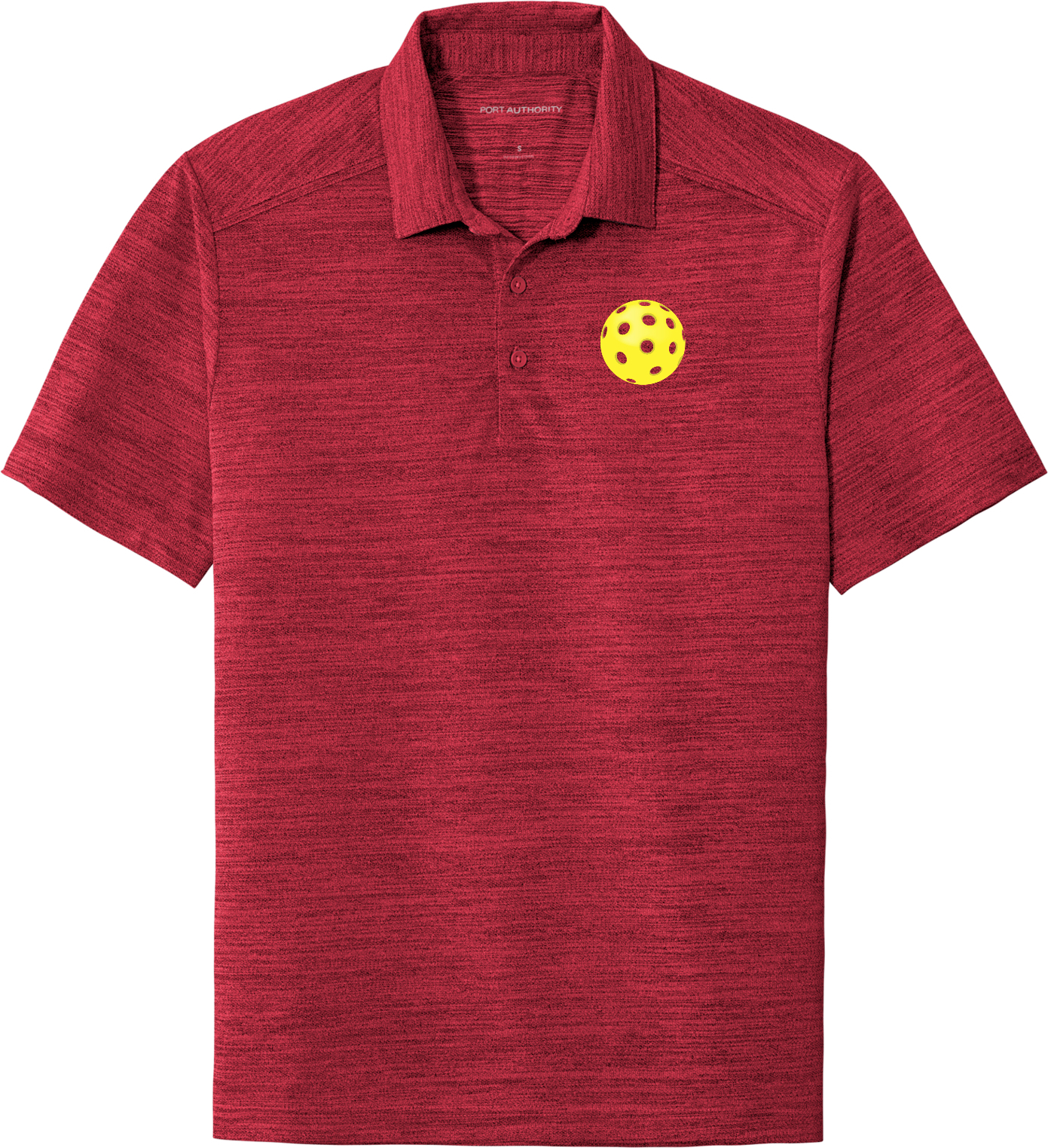 Eco-friendly Pickleball Graphic Heather Polo Shirt in Yellow