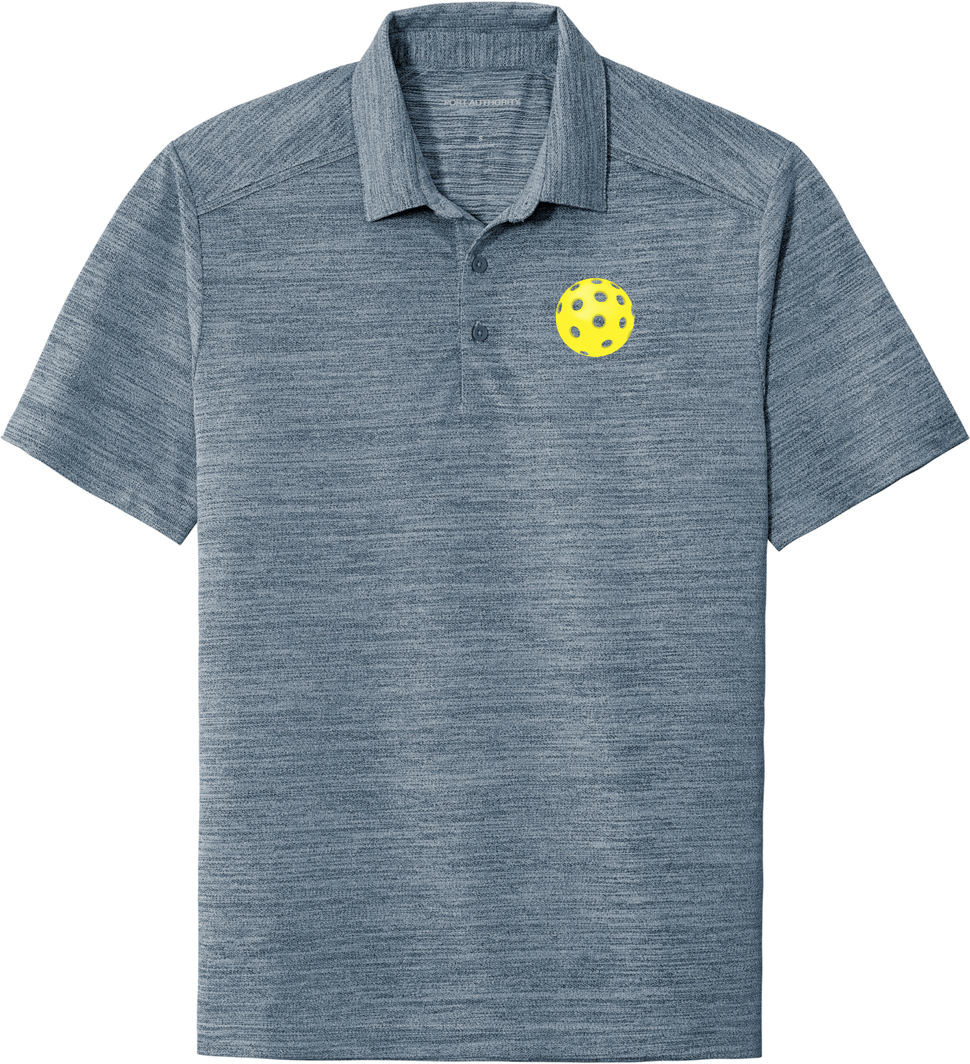 Eco-friendly Pickleball Graphic Heather Polo Shirt in Yellow