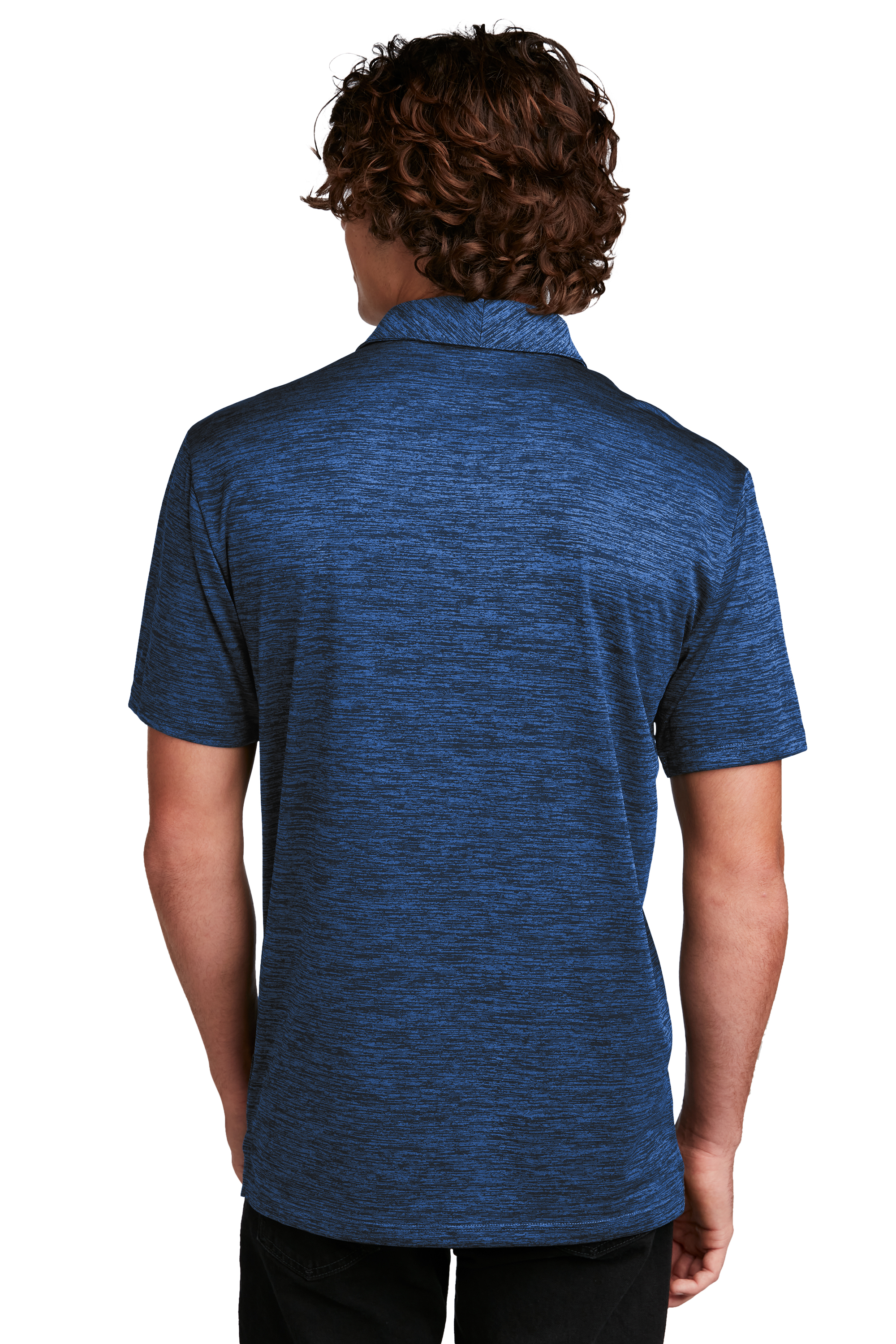 Yellow Pickleball Chest Print Electric Heather Polo Shirt for Men