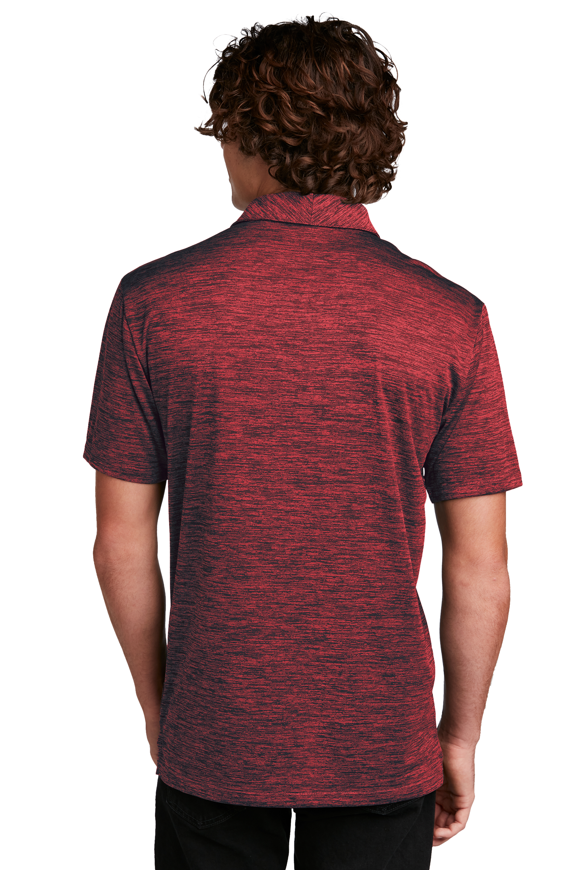 Yellow Pickleball Chest Print Electric Heather Polo Shirt for Men