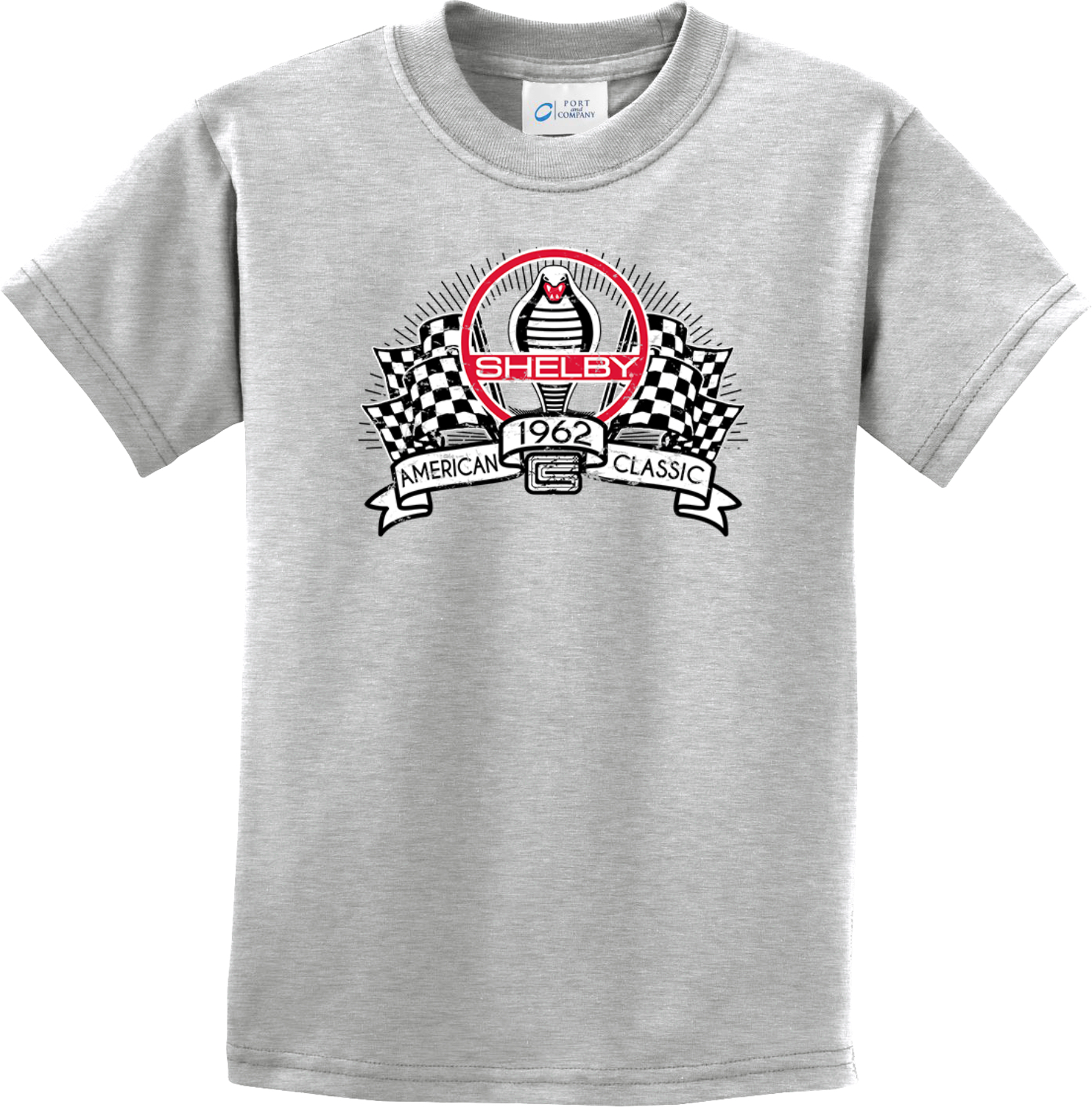 Shelby Cobra Racing Flags Kids T-shirt - Picture 7 of 16