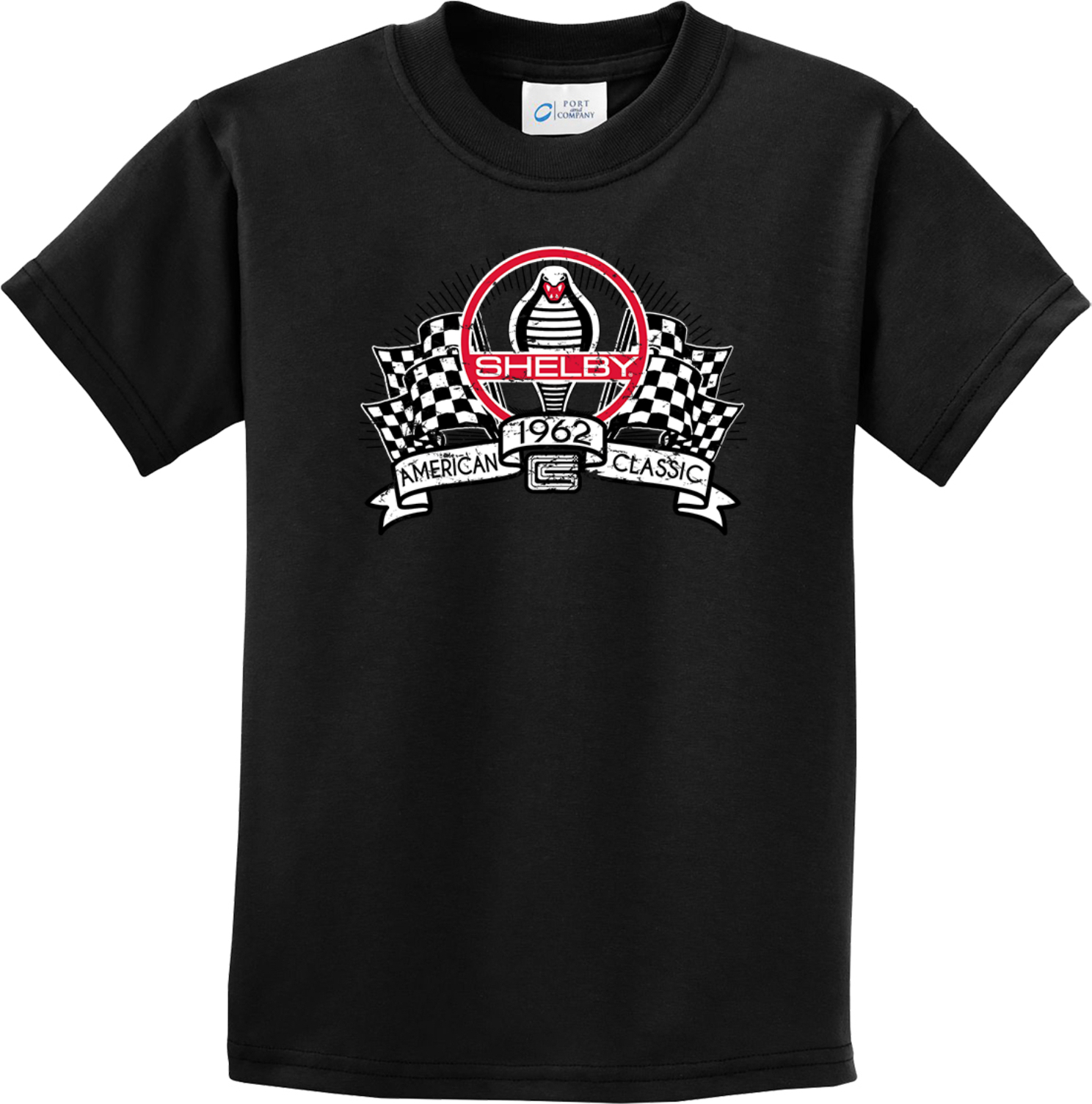 Shelby Cobra Racing Flags Kids T-shirt - Picture 11 of 16