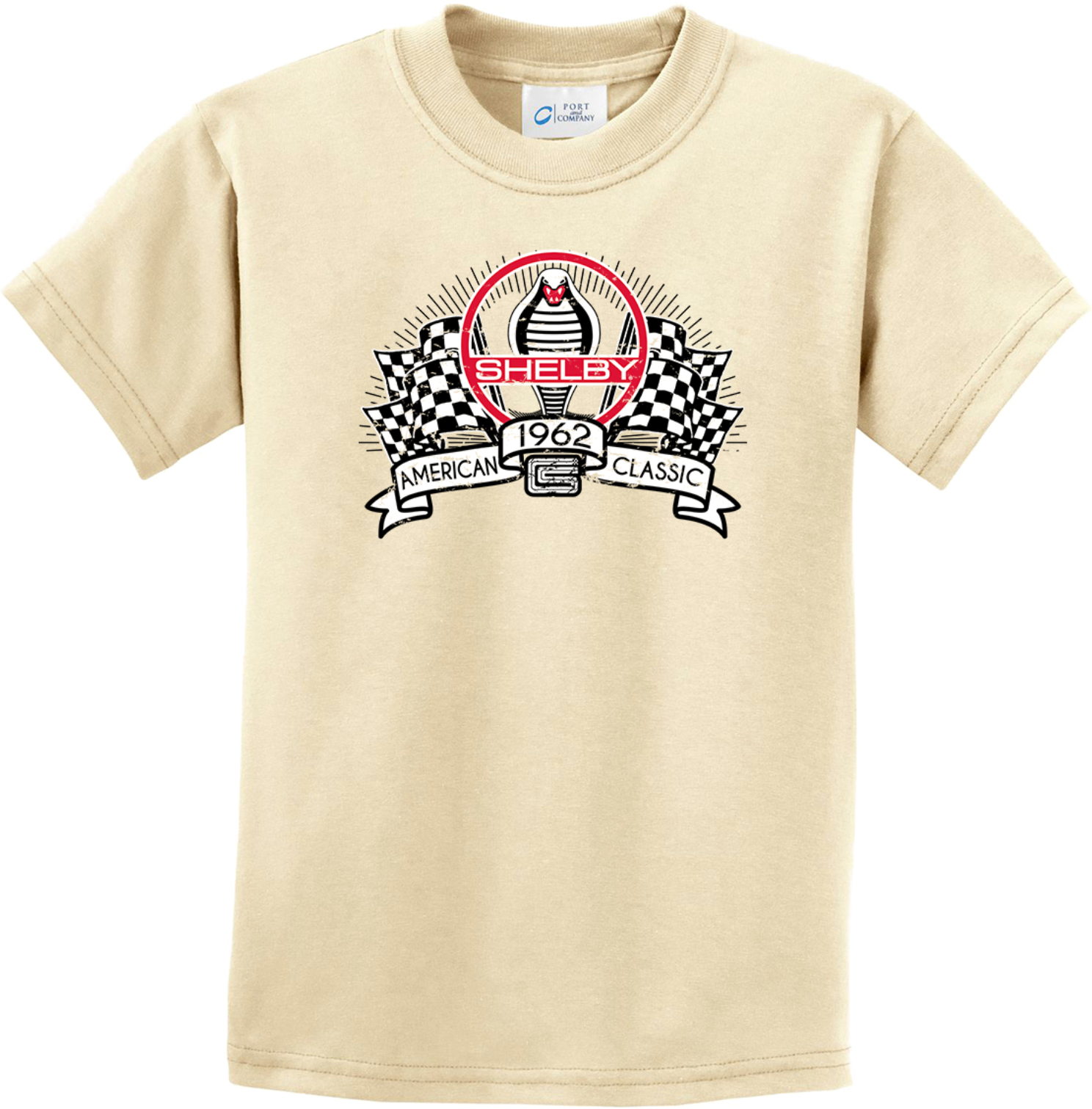 Shelby Cobra Racing Flags Kids T-shirt - Picture 15 of 16