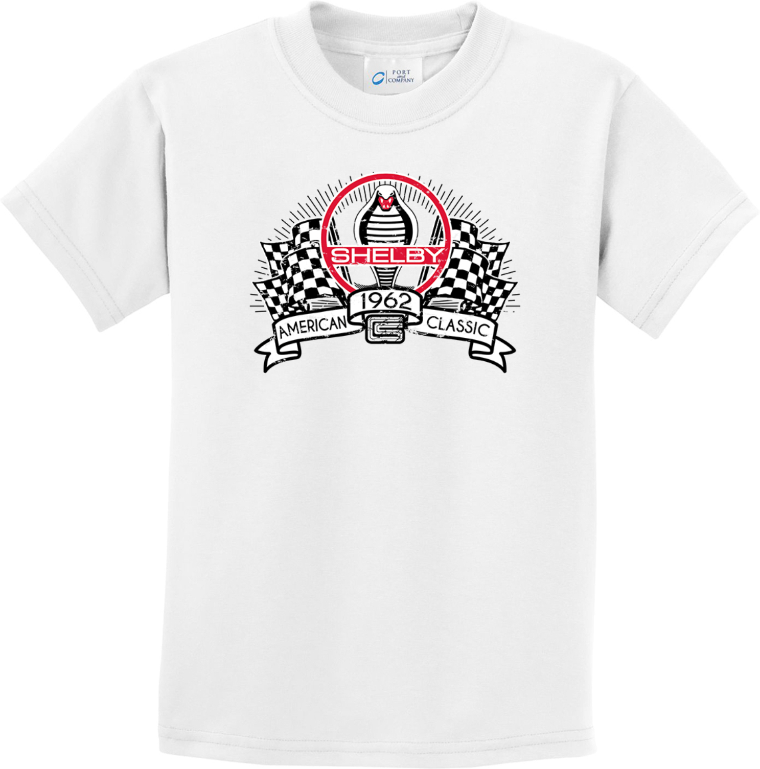 Shelby Cobra Racing Flags Kids T-shirt - Picture 9 of 16