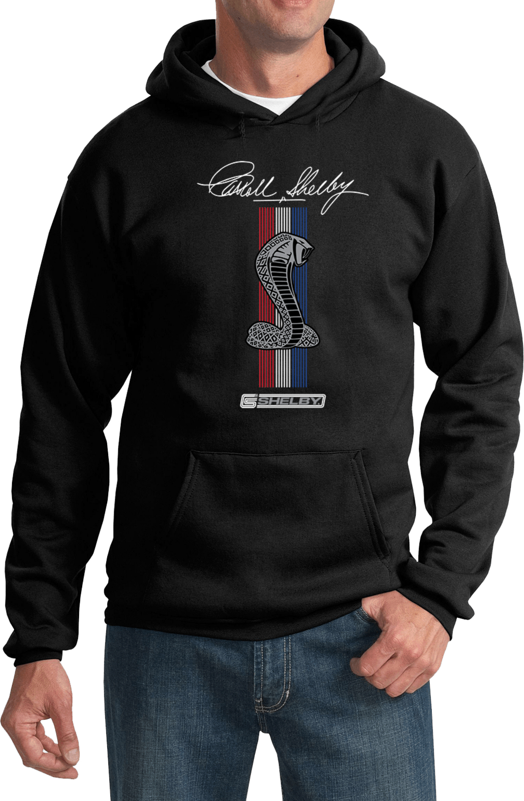 Shelby Cobra Stripe Logo Pullover Hoodie
