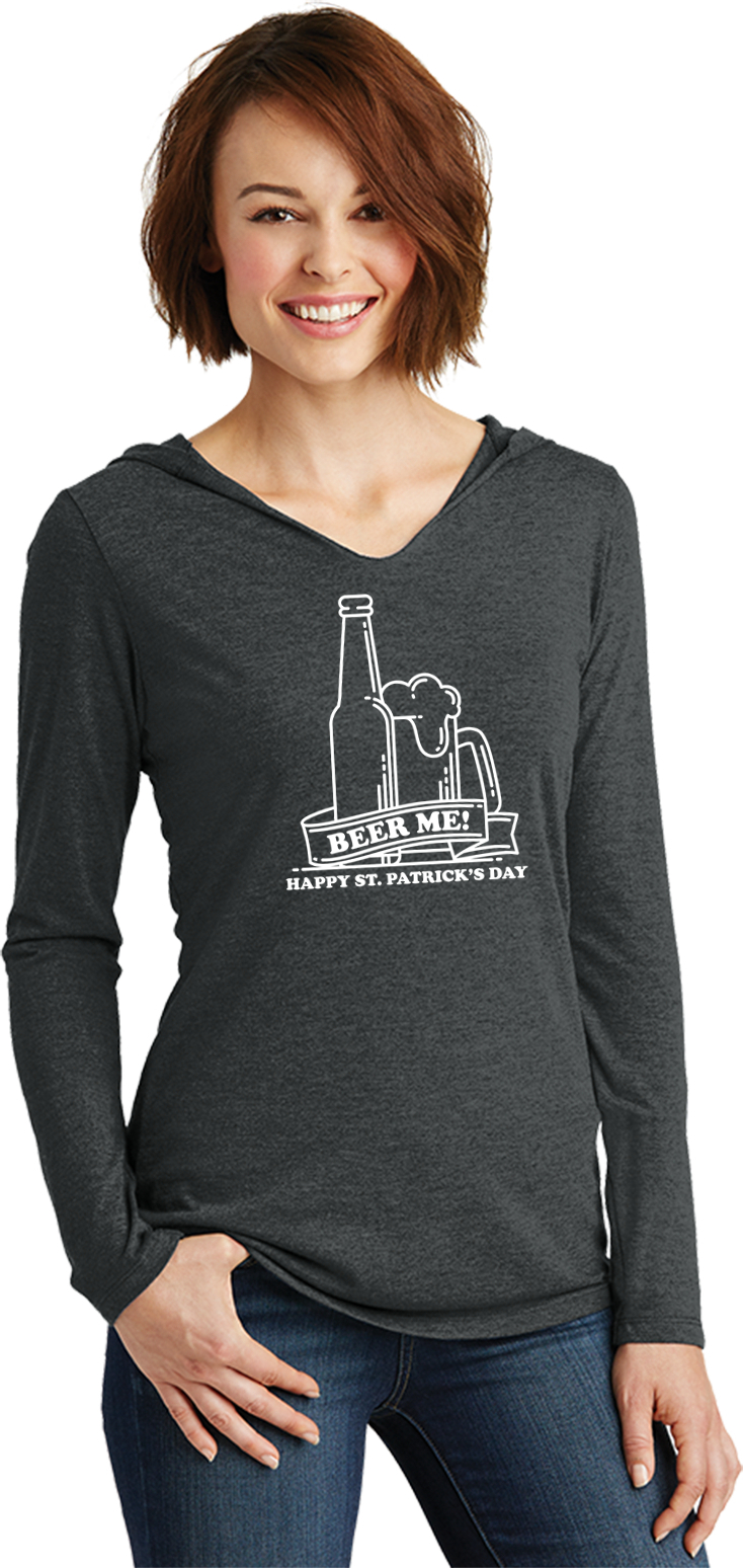 St Patricks Day Beer Me Ladies Lightweight Hoodie