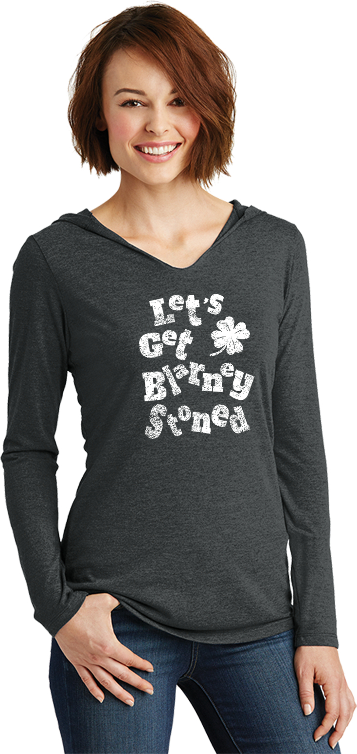 St Patricks Day Lets Get Blarney Stoned Ladies Lightweight Hoodie