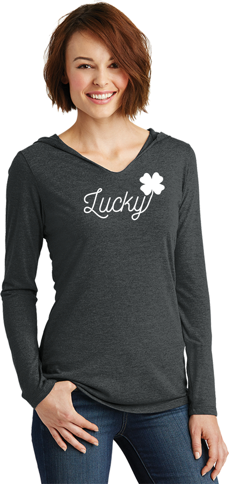 St Patricks Day Lucky Ladies Lightweight Hoodie