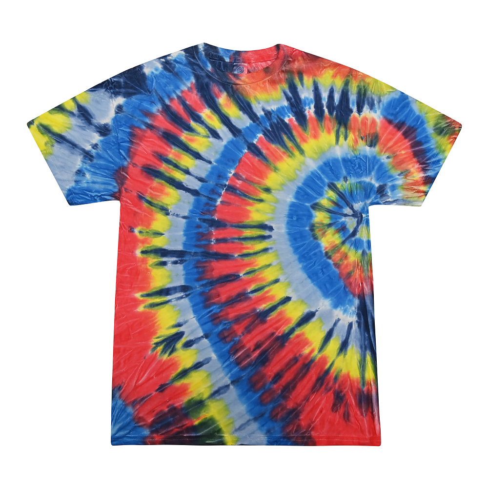 Tie Dye Multi Color Side Swirl Classic Fit Crewneck Short Sleeve T-shirt for Me