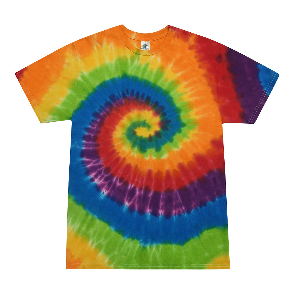 Tie Dye Multi Color Spiral Swirl Classic Fit Crewneck Short Sleeve T-shirt for