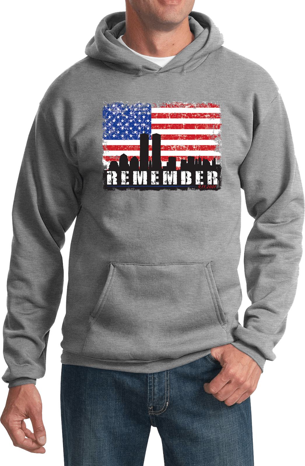 Remember 9-11 US Flag Pullover Hoodie