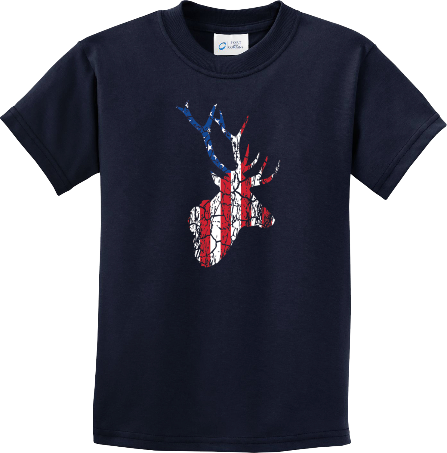 Distressed American Deer Flag Kids T-shirt - Picture 7 of 8
